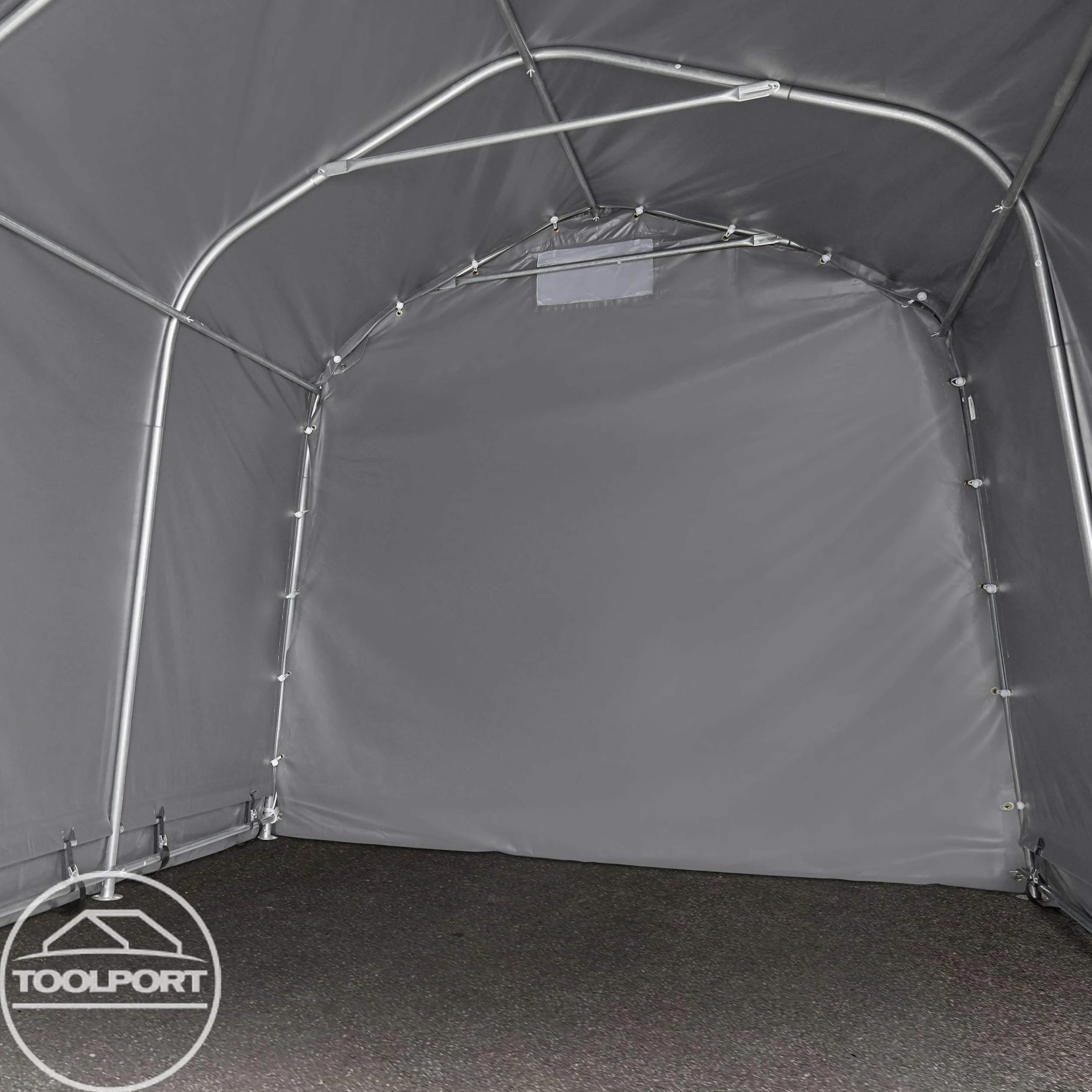 Carpa Garage 2,4x3,6 m PVC 800 N Impermeable Gris