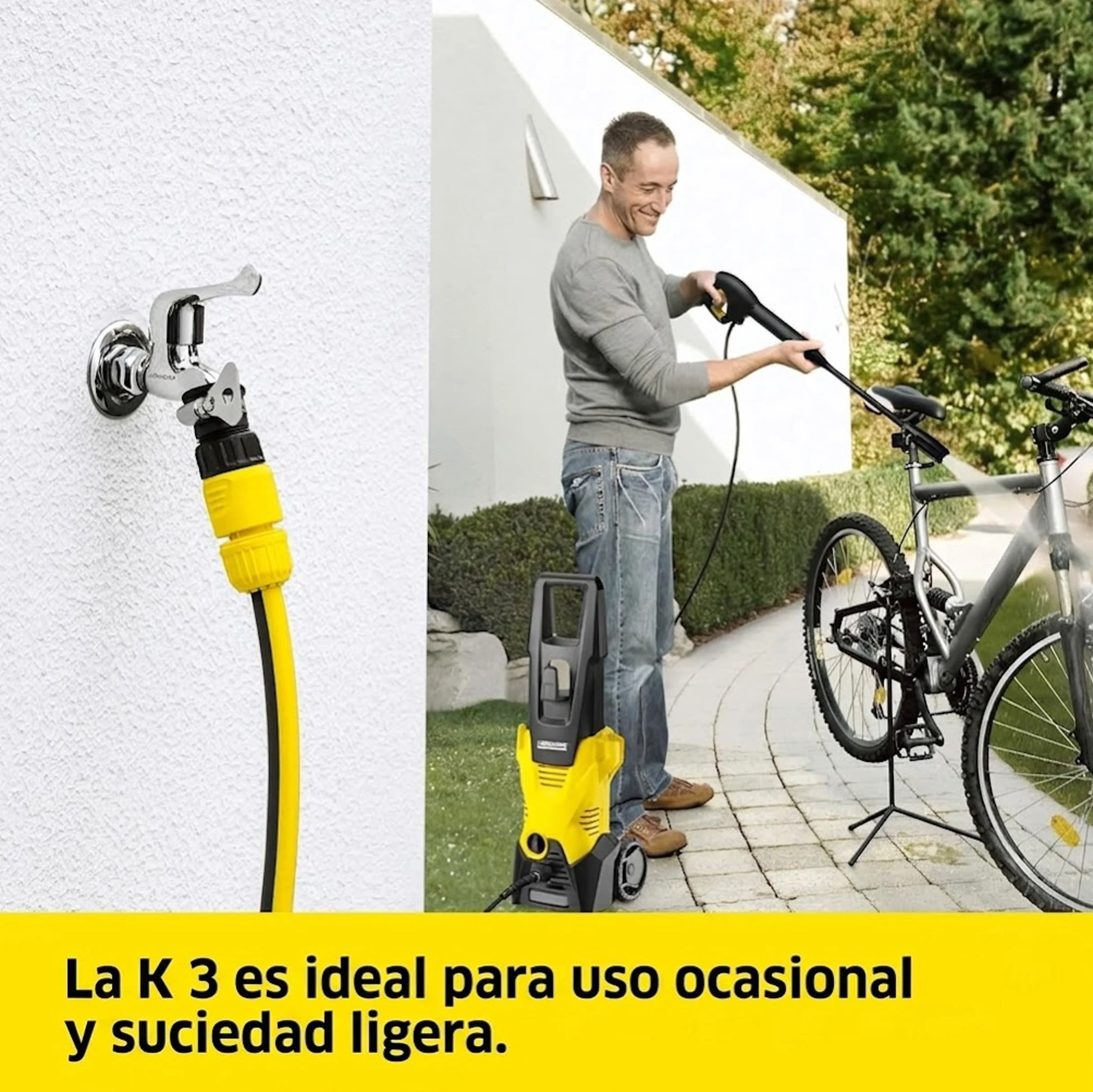 Kärcher Hidrolimpiadora K 3, 120 Bar, 380 l/h, 25 m²/h, Filtro de Agua, Manguera Pistola Alta Presión, Boquilla Turbo