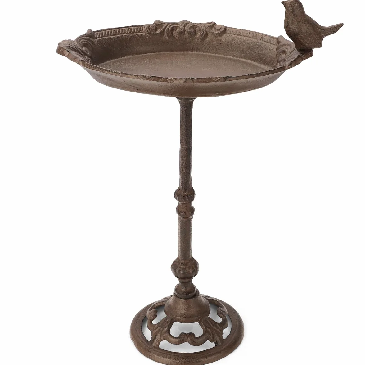 wildlife home Bebedero para pájaros de pie, con soporte y pájaros, bebedero para pájaros para jardín, balcón, baño para pájaros, resistente a las heladas de hierro fundido, cuenco de agua, bebedero de