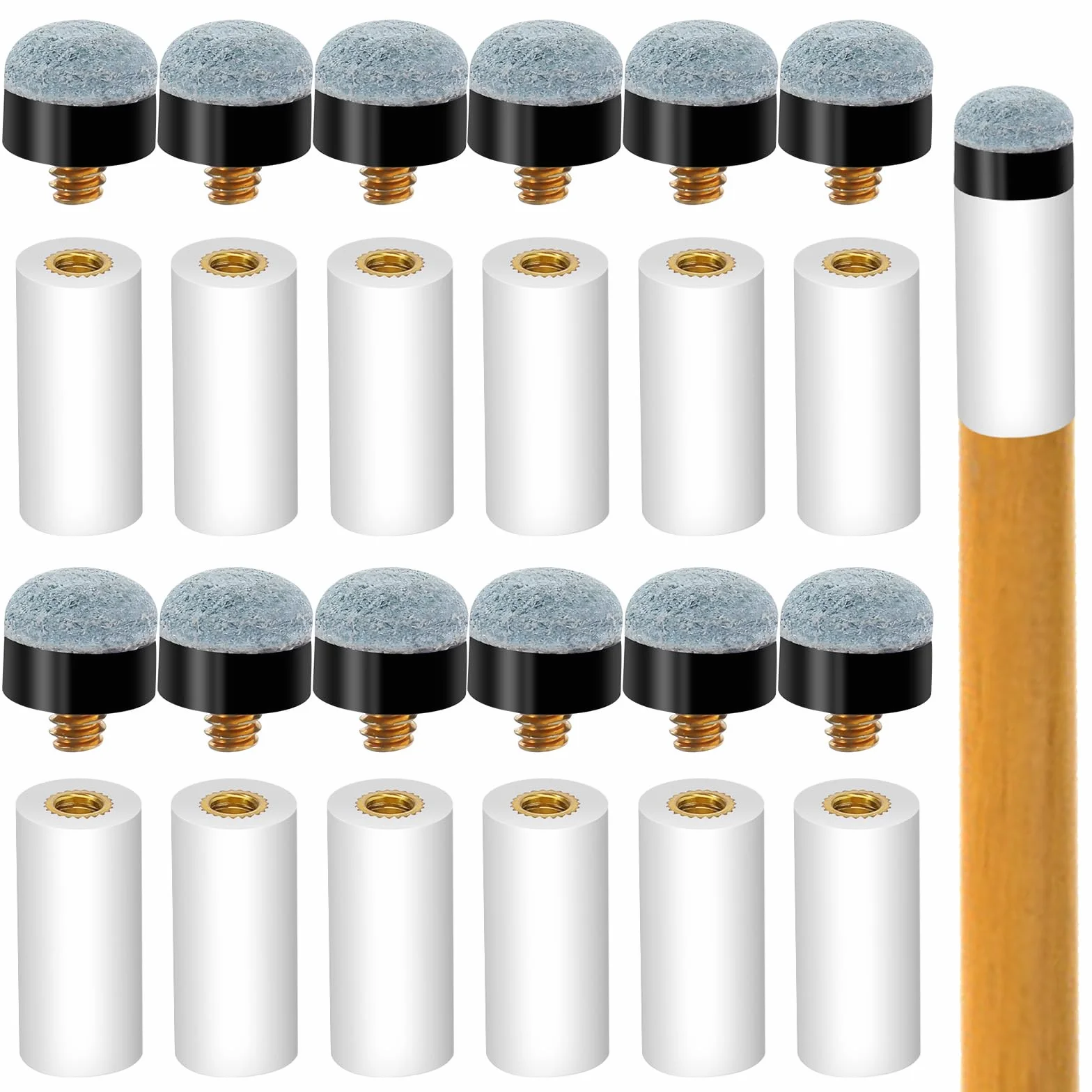 Puntas de repuesto para taco de billar de 13 mm, accesorios con virola