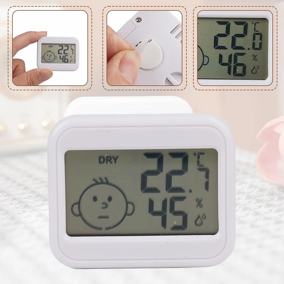 Termómetro digital higrómetro para interiores con pantalla LCD, medidor de temperatura y humedad