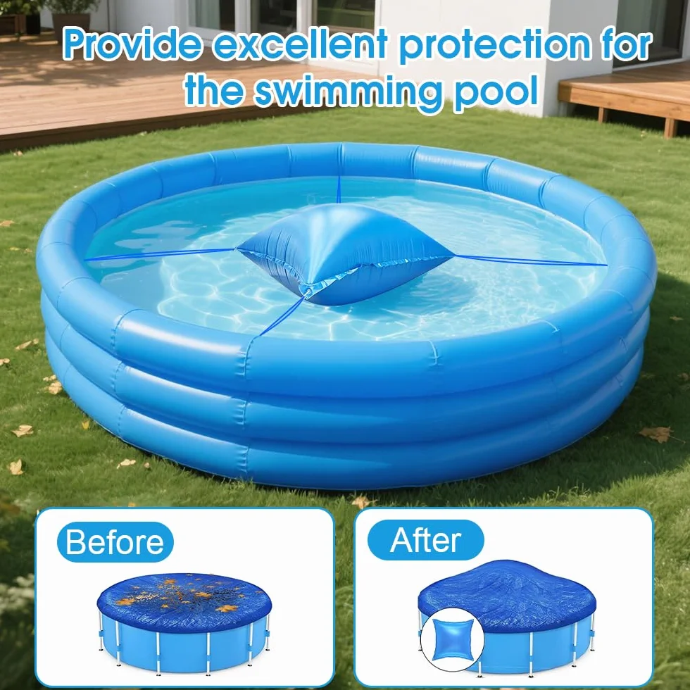 Cojín de Aire para Piscina XXL 120x120 cm PVC Inflable para Cubierta de Invierno