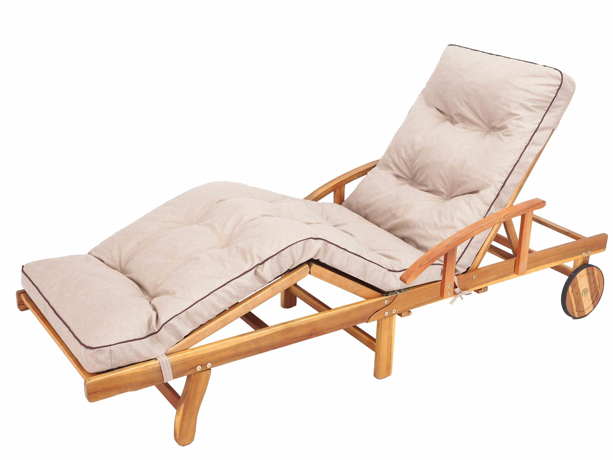 Cojín para Tumbona de Exterior 200 x 55 cm Impermeable Beige