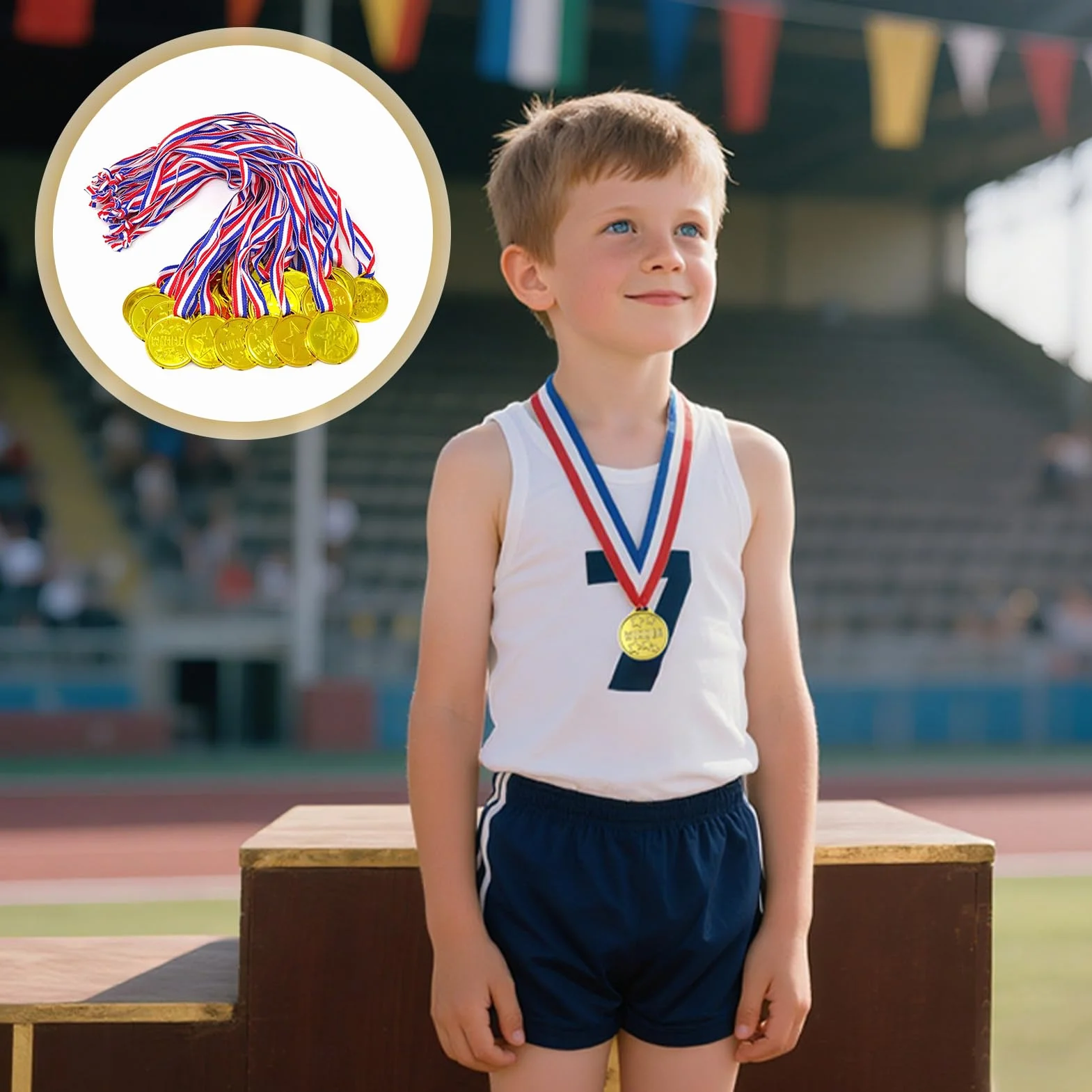 Medallas de Oro para Niños, 30 Unidades, Premios para Escuela, Día Deportivo u Olímpico