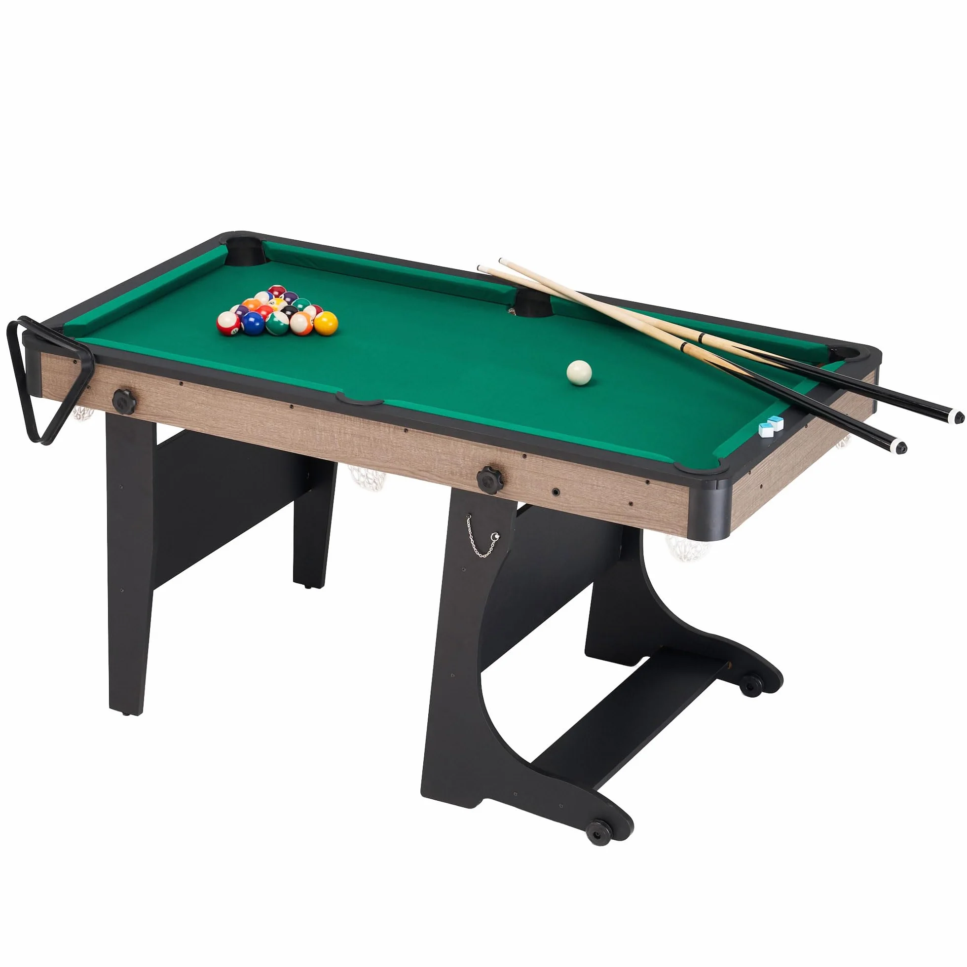 Billar Americano Plegable 151.8 x 83.2 x 78.6 cm Verde Inglés 2 Jugadores