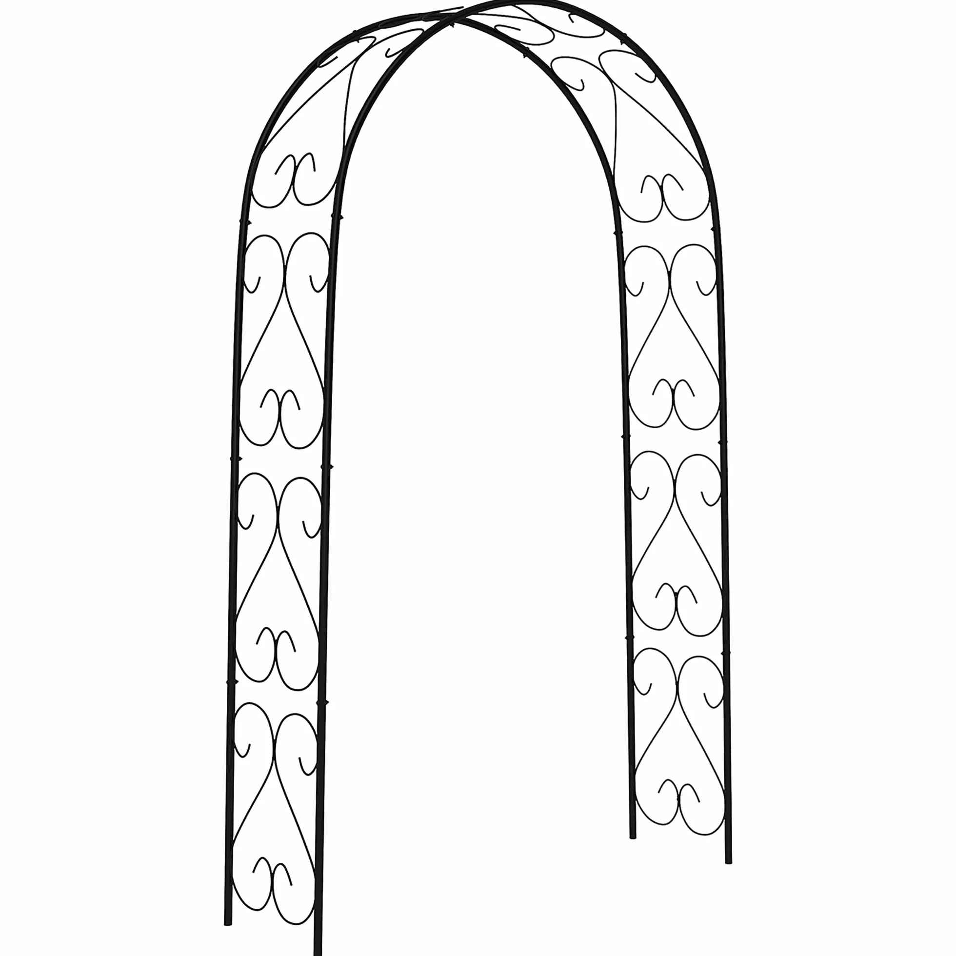 Outsunny Arco de Jardín de Acero para Rosas 125x37x230 cm Negro