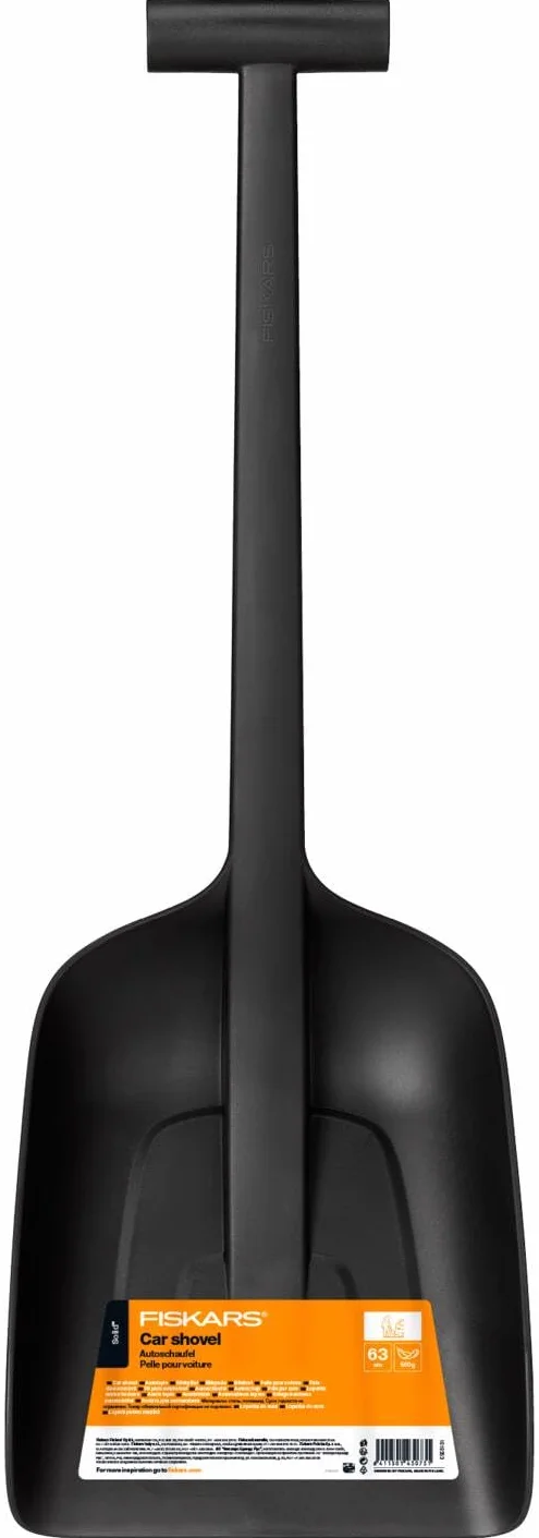 Fiskars Solid Pala de nieve para el coche, 63 cm, Negro, fibra de vidrio