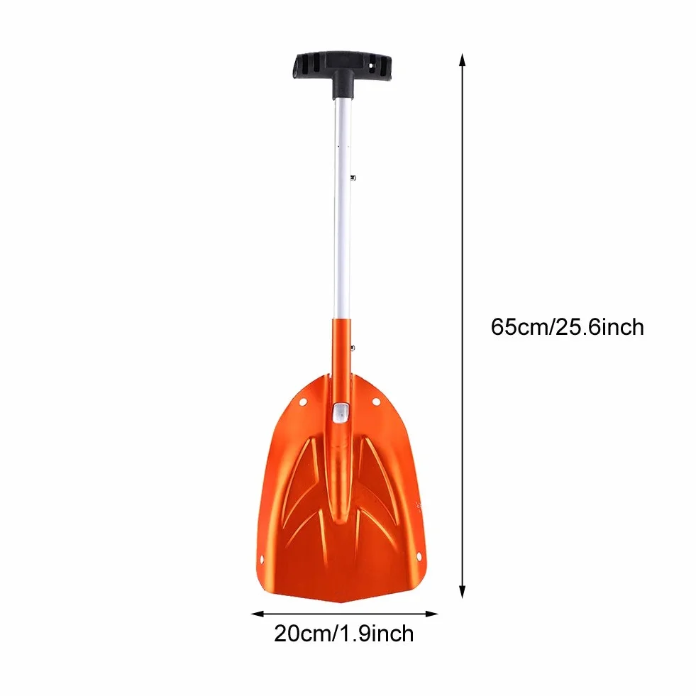 Pala de Nieve de Aleación de Aluminio Antideslizante, Longitud Telescópica 44 cm para Jardín