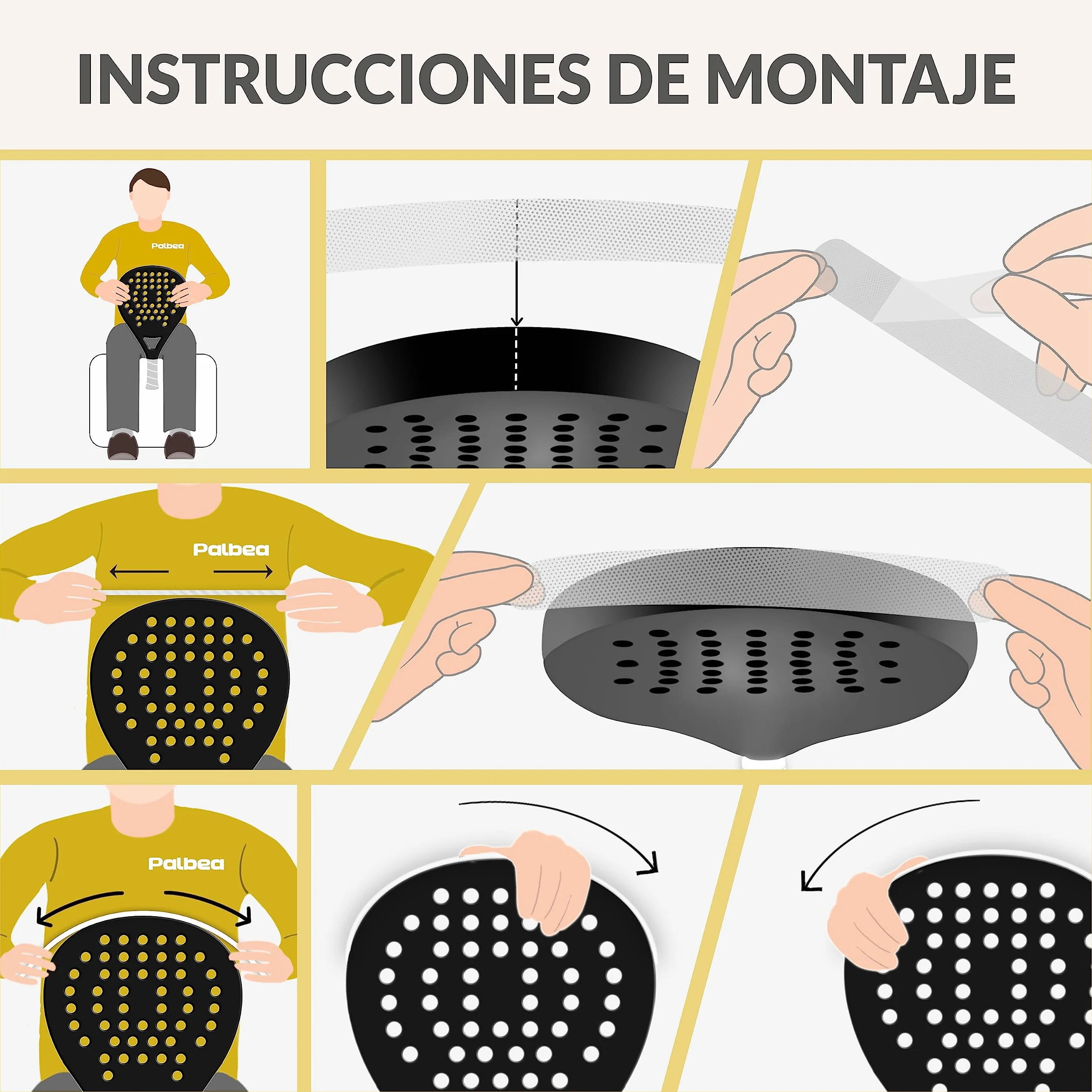 PALBEA Protector Pala de Padel Transparente 35x370mm - Accesorio Duradero y Ligero