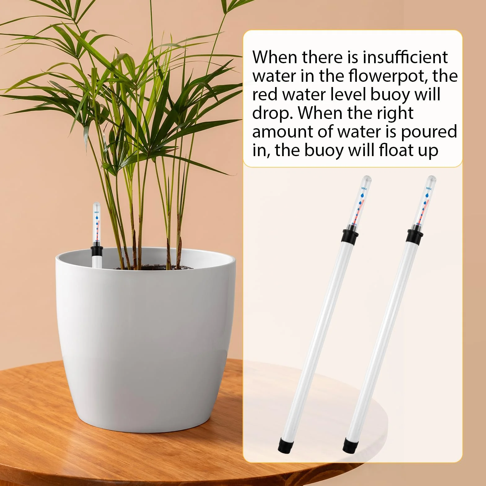 Hemlosk Indicador de Nivel de Agua para Plantas 36 cm Medidor de Humedad Macetas