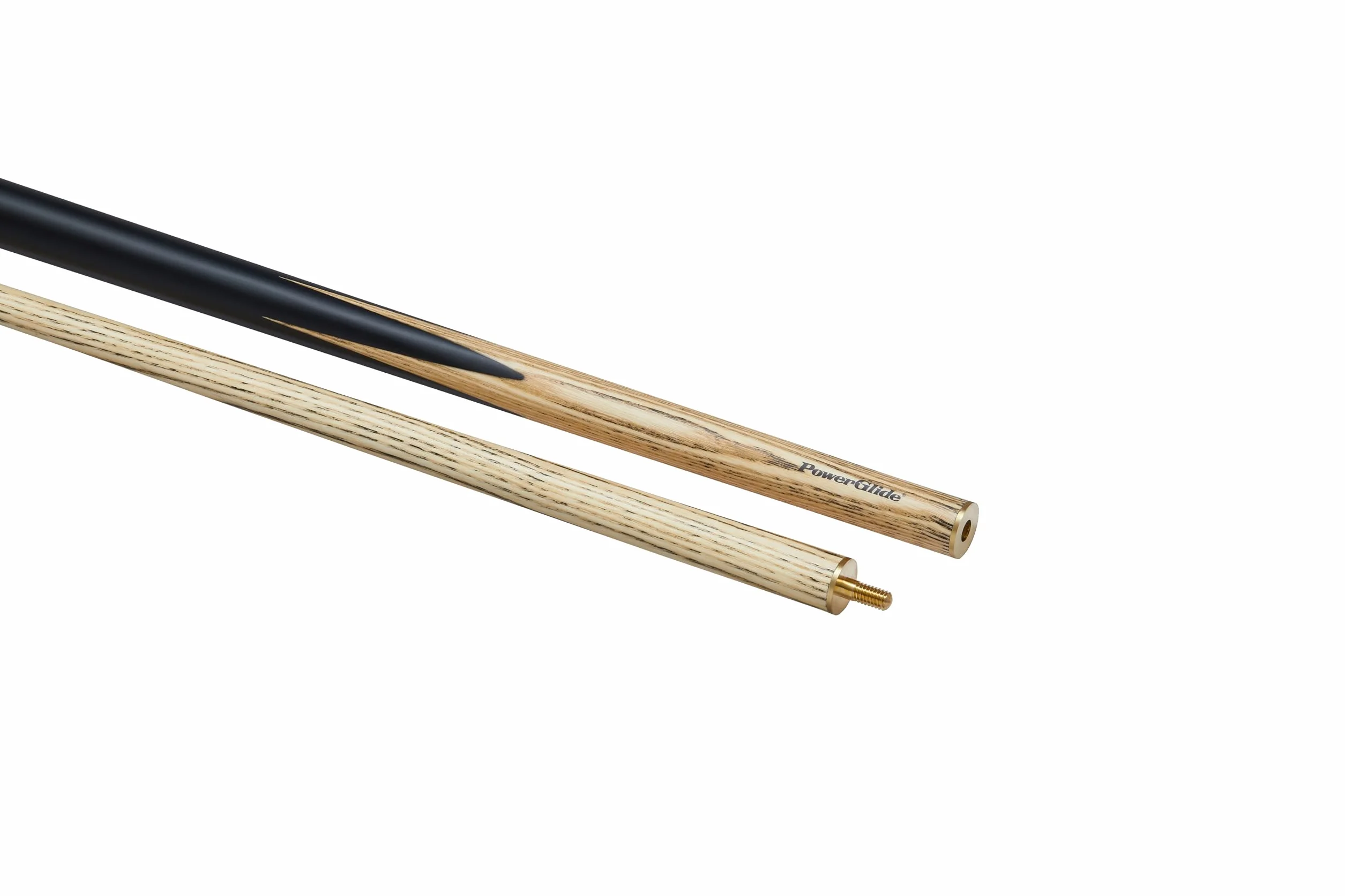 POWERGLIDE One 2-Piece Snooker Cue Stick Ash Wood Shaft Brass Joint Full Size 57'' 10 mm Tip