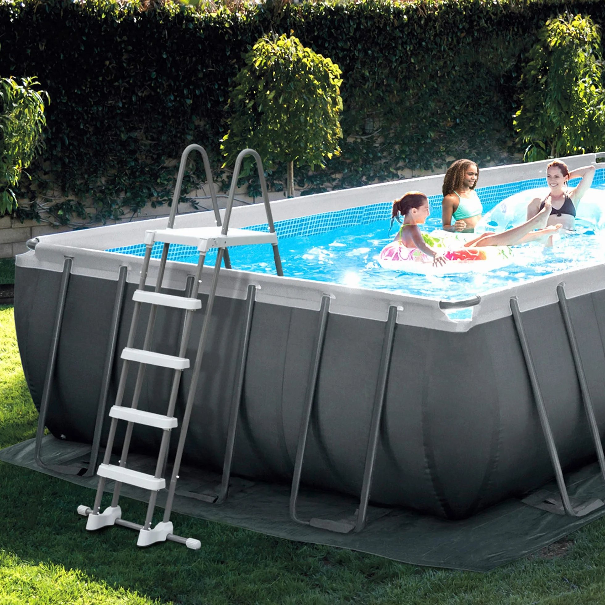 Intex Escalera Desmontable para Piscinas de 52 Pulgadas, Gris, 130x33x182 cm