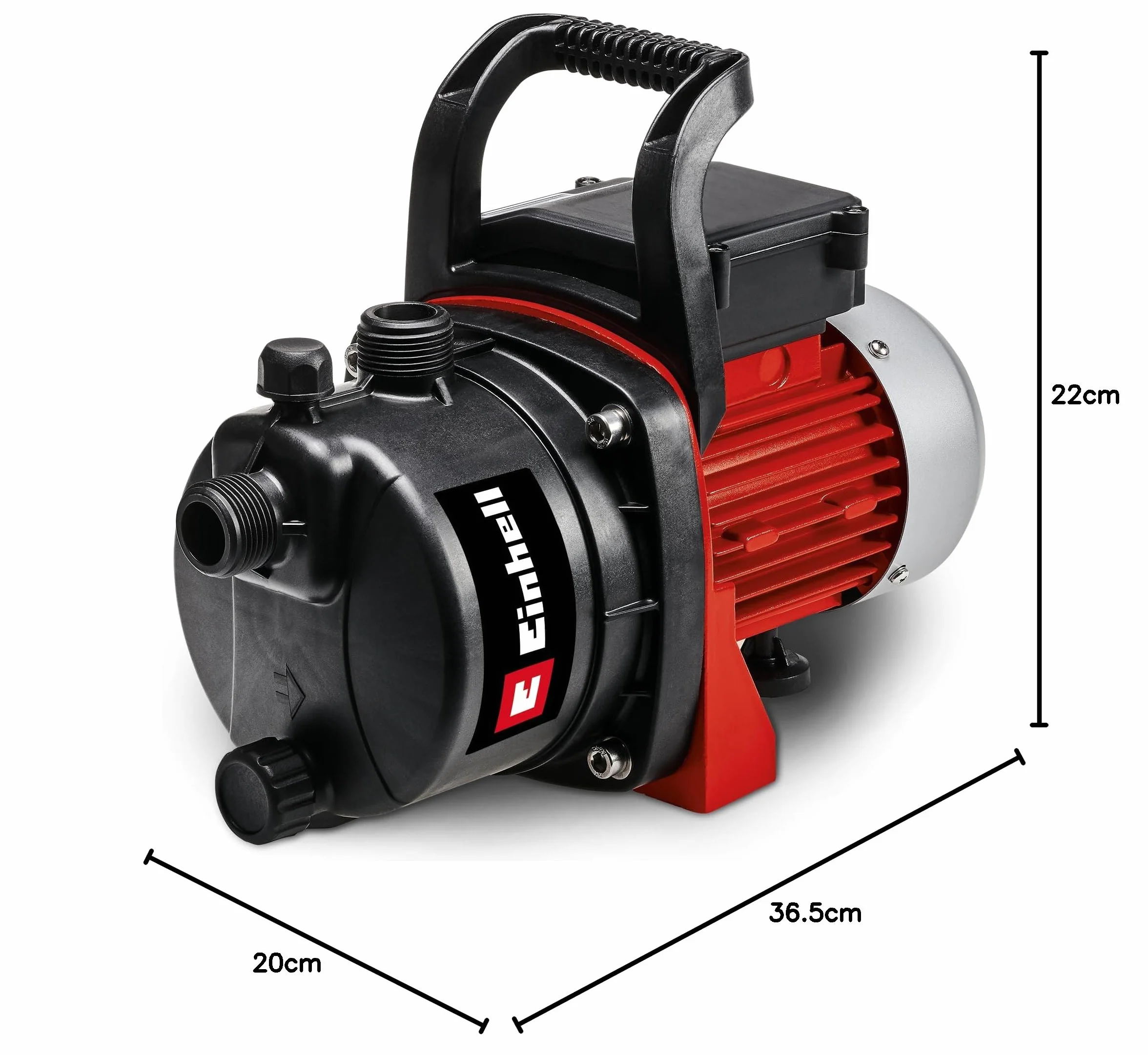 Einhell GC-GP 6538 Bomba de jardín 650 W 3,6 bar 3.800 l/h Negro Rojo Plata
