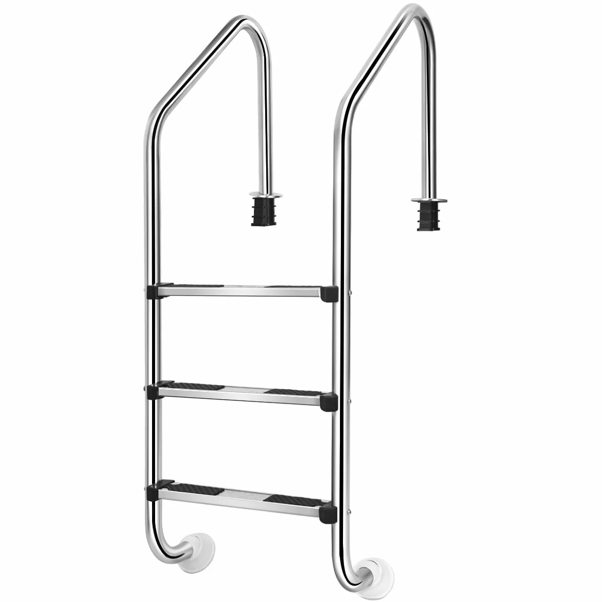 SOARS Escalera Piscina Acero Inoxidable 3 Peldaños 150 kg 53x63x147 cm