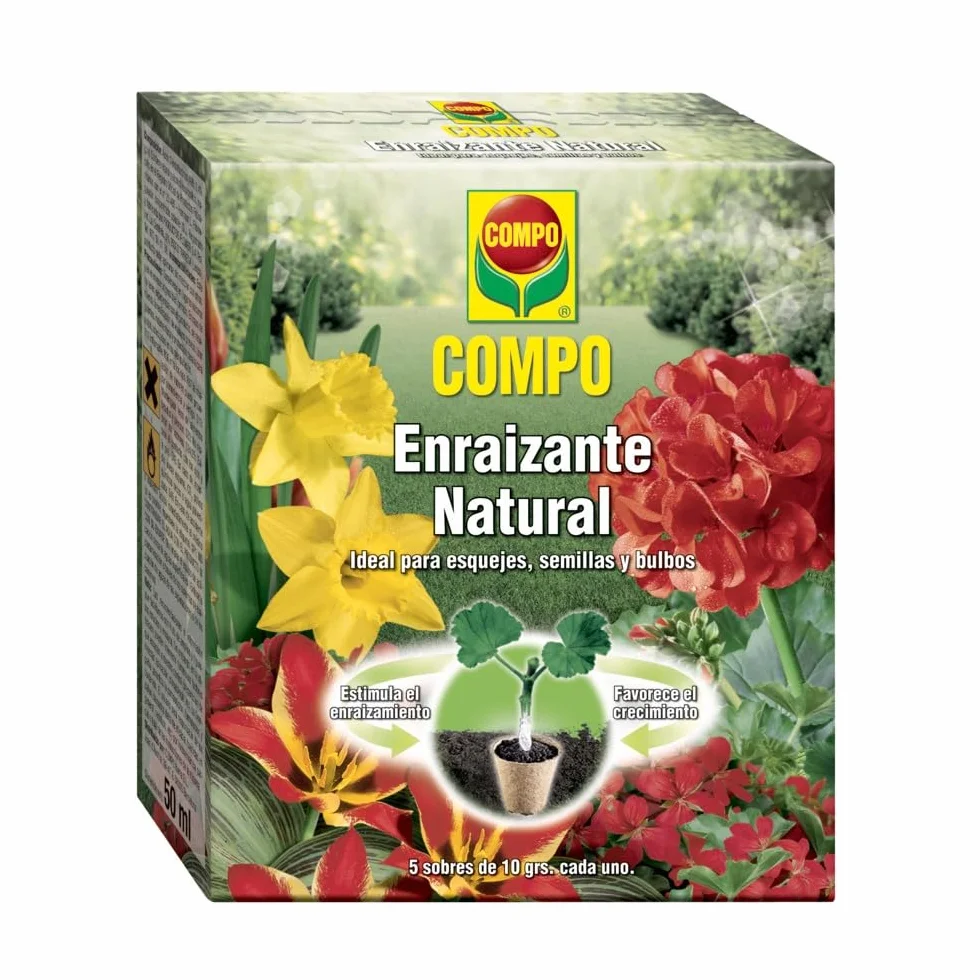 COMPO Enraizante natural 5 sobres 10 g para esquejes semillas bulbos agricultura ecológica