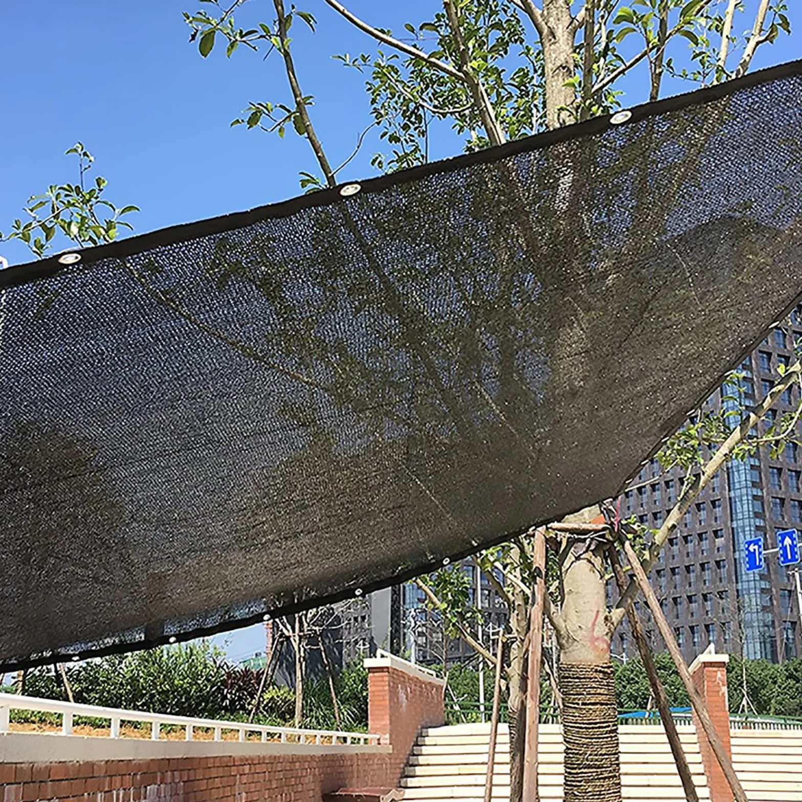 Malla Sombreadora 95% Red Sombra de Malla Solar Sombra Paño Red de Sombra de Privacidad Transpirable para Patio Piscina Jardín, Negra (6×6m(19.68×19.68ft))