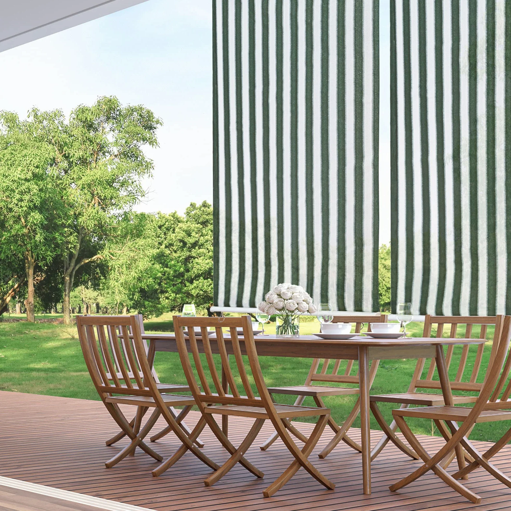 paramondo Estor Vertical Enrollable para Exterior Anti UV Protección de la Privacidad Impermeable Resistente, 140 x 240 cm [AnXAl] Blanco