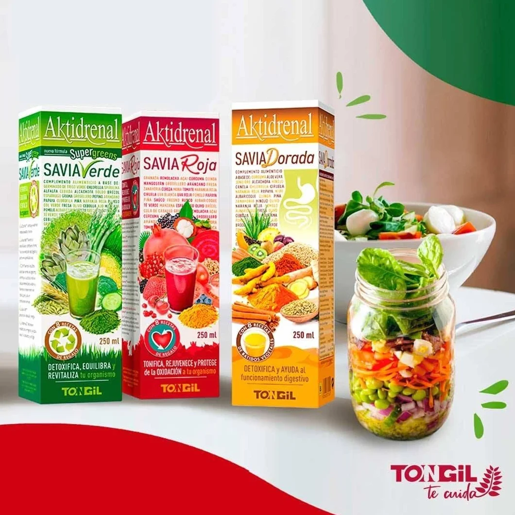 Tongil Aktidrenal Savia Roja 250ml Concentrado de Plantas Vitaminas y Minerales