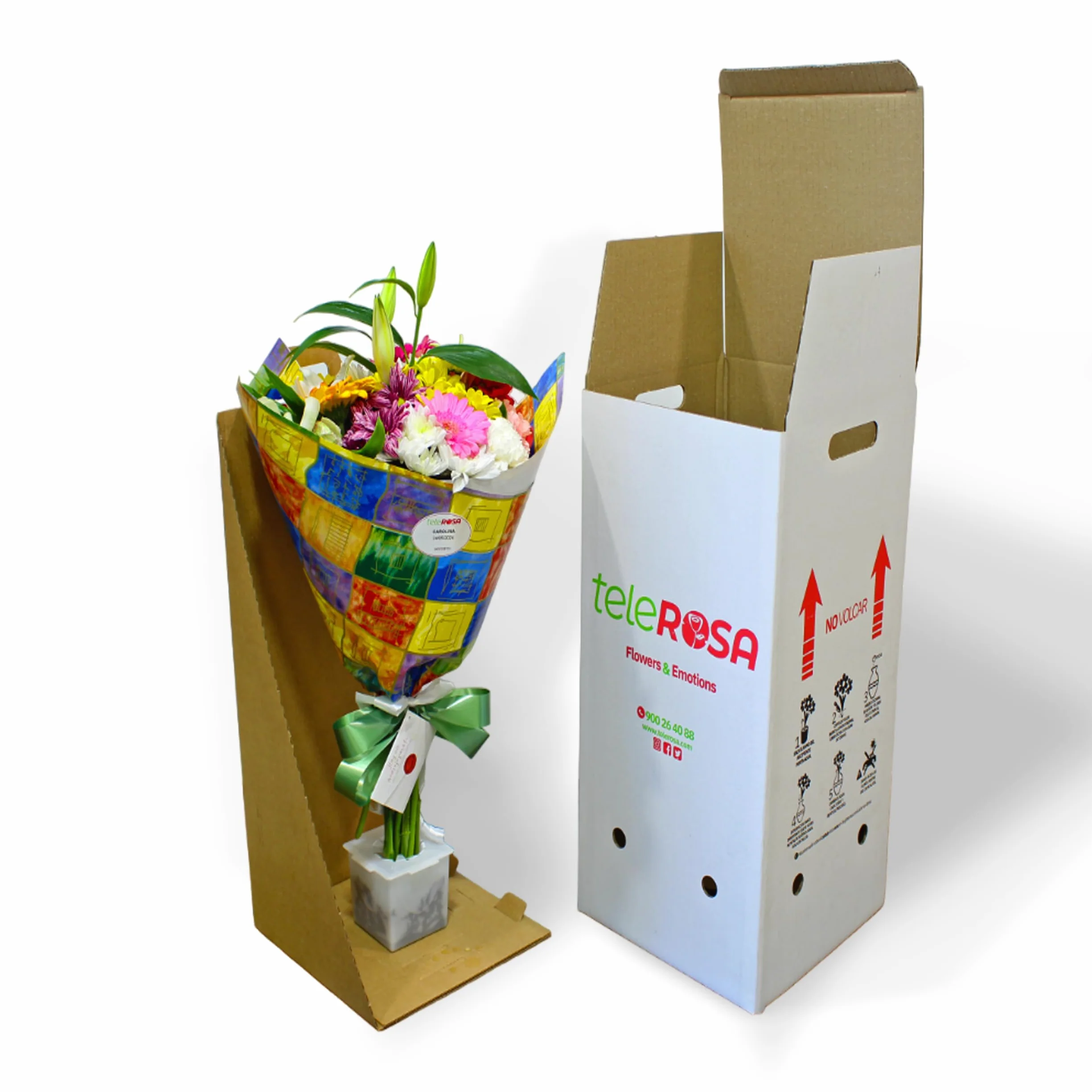 TeleROSA Ramo Primaveral Flores Naturales a Domicilio Entrega Lunes a Sábado Tarjeta Dedicatoria