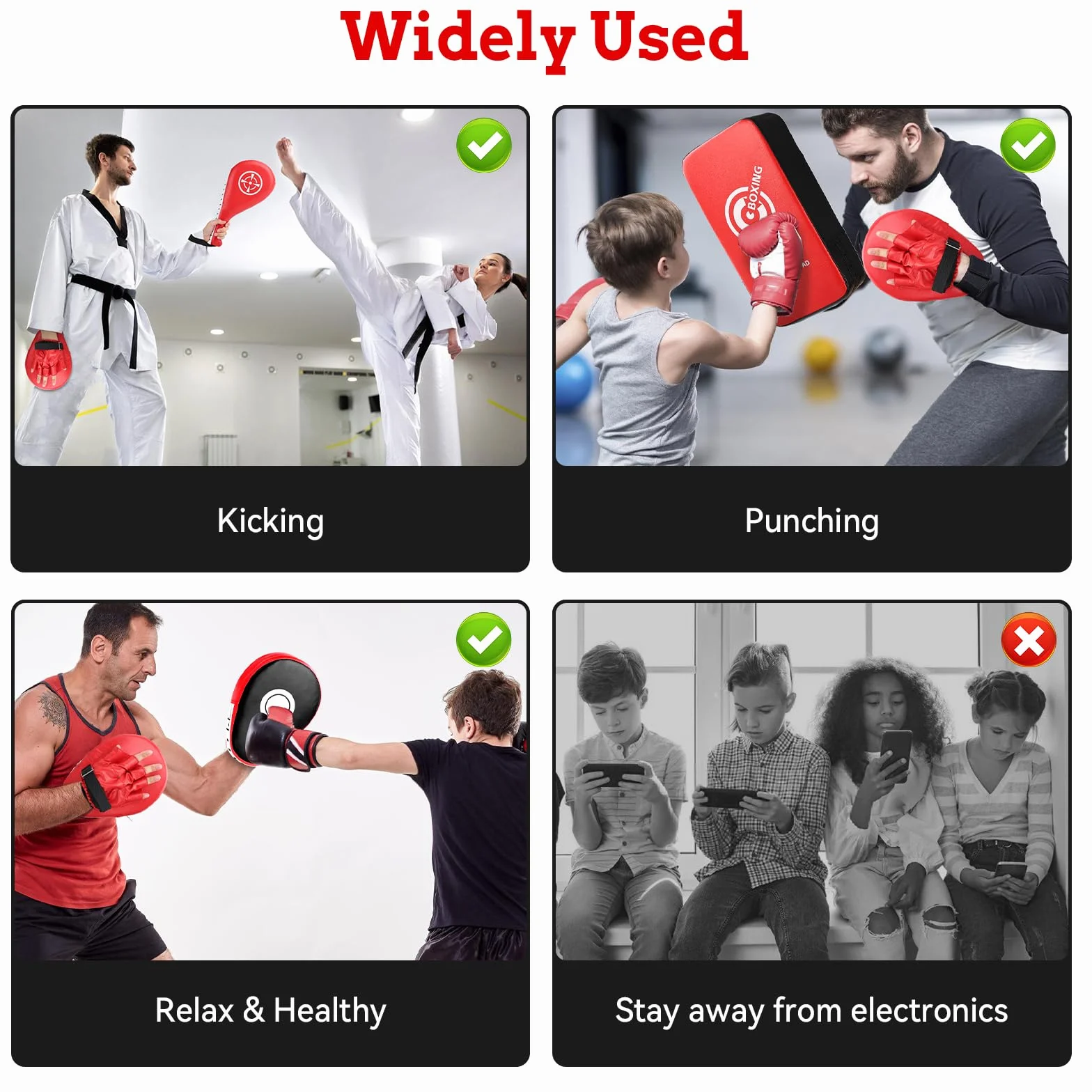 Set de Kick Pads para Niños – Kick Pad de Taekwondo, Manopla Curva & Doble Paddle de Patada para Artes Marciales