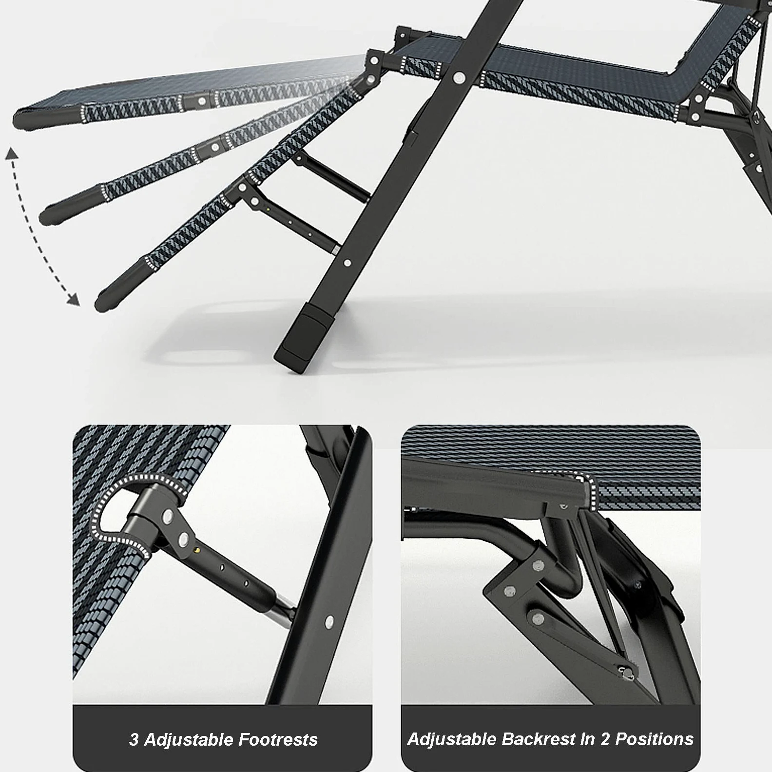 Sillas de Gravedad Cero, sillas de Gravedad, sillones reclinables para Patio, sillas de Camping Ajustables para Exteriores, soportan 200 kg.