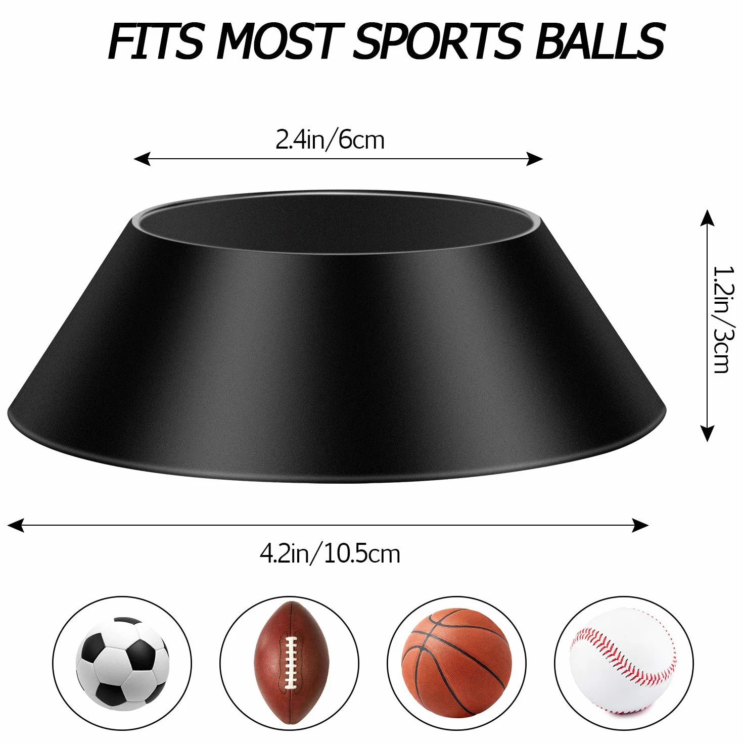 Soportes de Balón Base Pedestal Estante de Exhibición para Baloncesto Fútbol Voleibol Softbol Bolos (Negro)