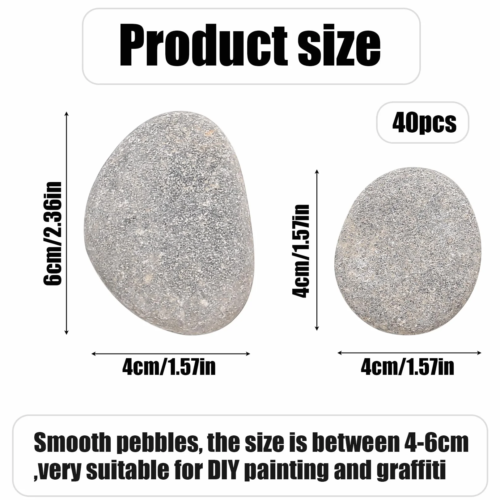 Piedras para Pintar 900g, Guijarros Planos 3-5 cm, Piedras Decorativas Naturales Lisas