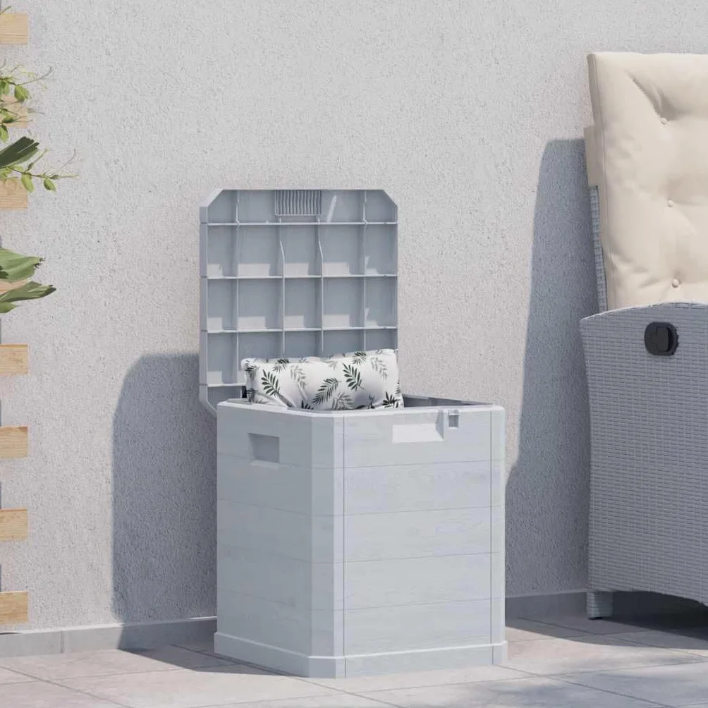 vidaXL Caja de Almacenamiento de Jardín 90 L Gris Claro