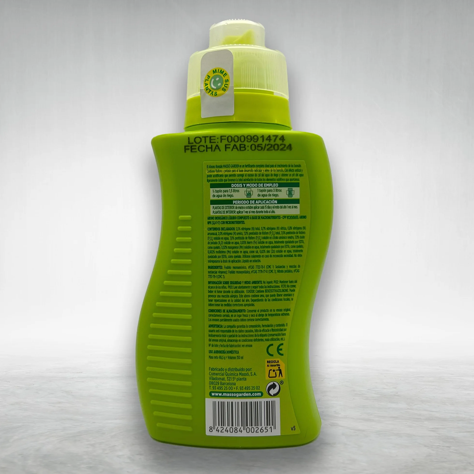 Abono Líquido Bonsái Profesional 350ml Fertilizante Completo para Crecimiento Bonsáis