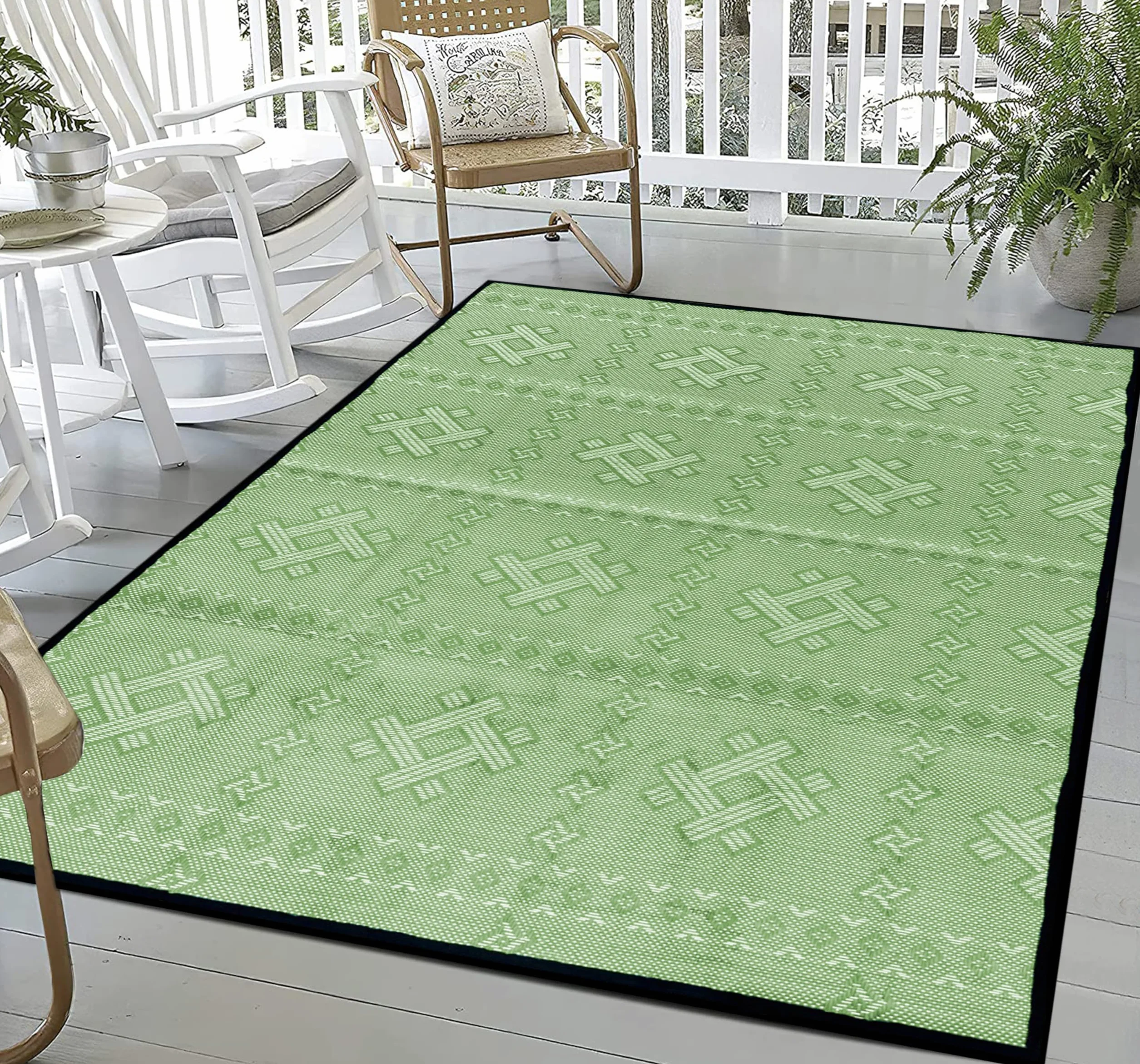 ARSUK Alfombra de Plástico para Exterior 150x100 cm Grande Lavable Resistente UV