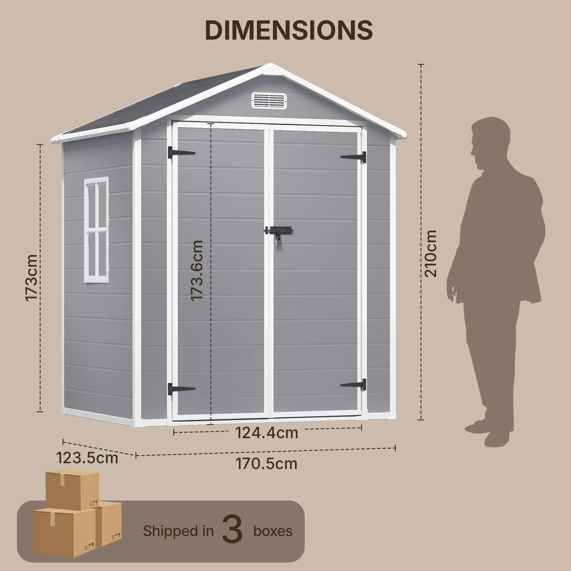 Xbro Caseta Jardín Exterior Resina 173x125x210cm Gris