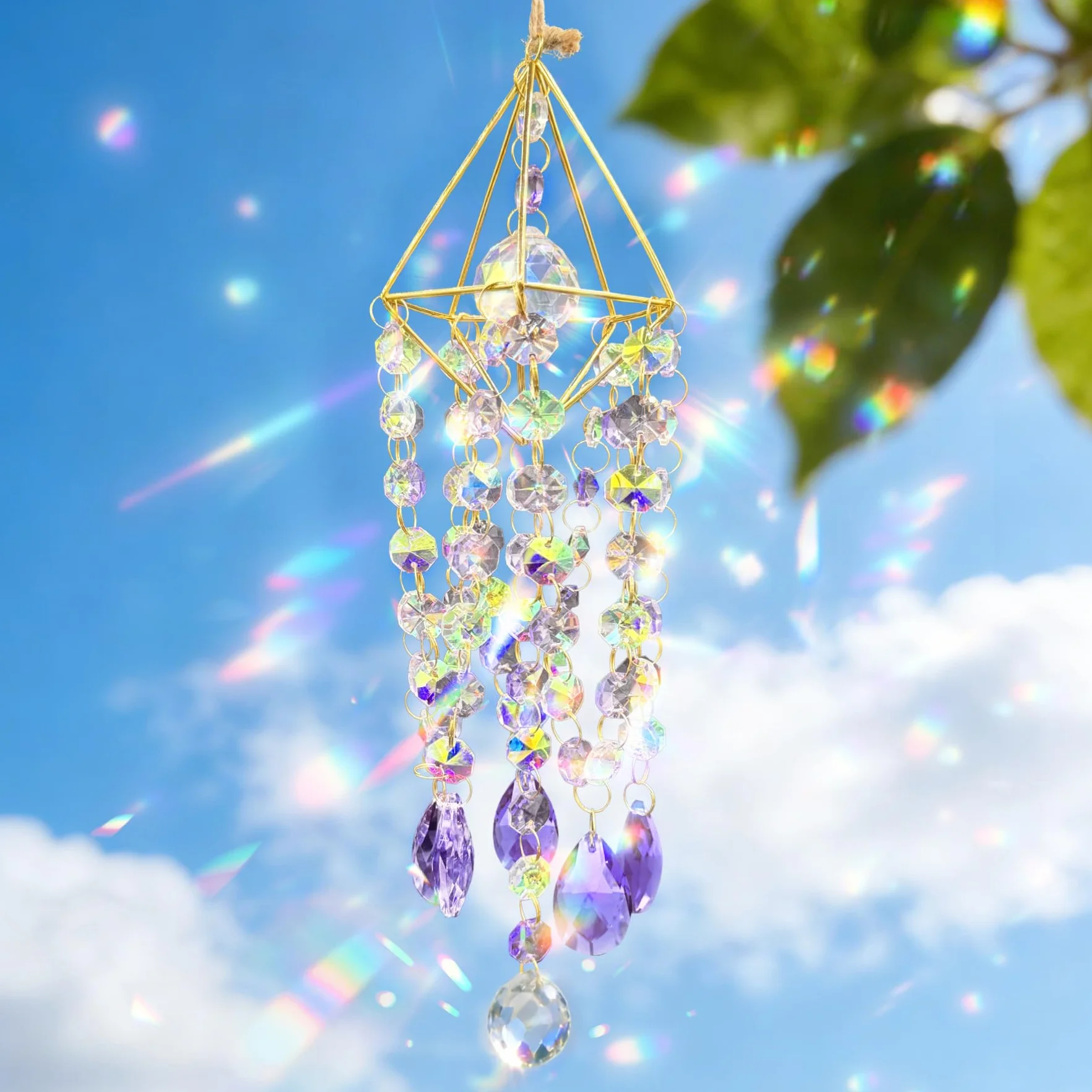 VEEKAY Atrapasoles de Cristal Colgante Suncatcher para Ventanas y Jardines