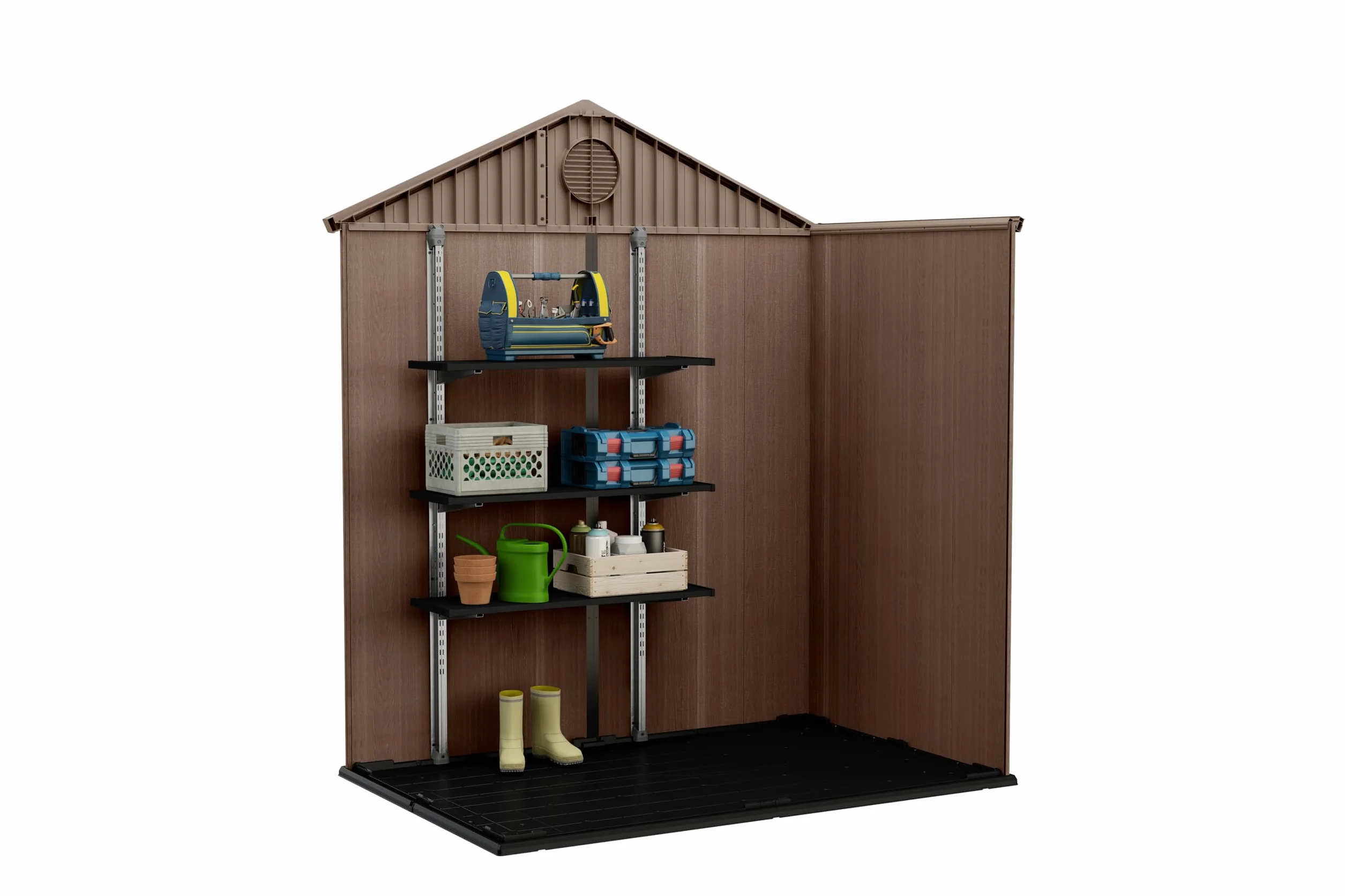 Keter Darwin Caseta de Jardín Exterior Marrón 190x122x221 cm 2,2m2 Efecto Madera Resistente UV