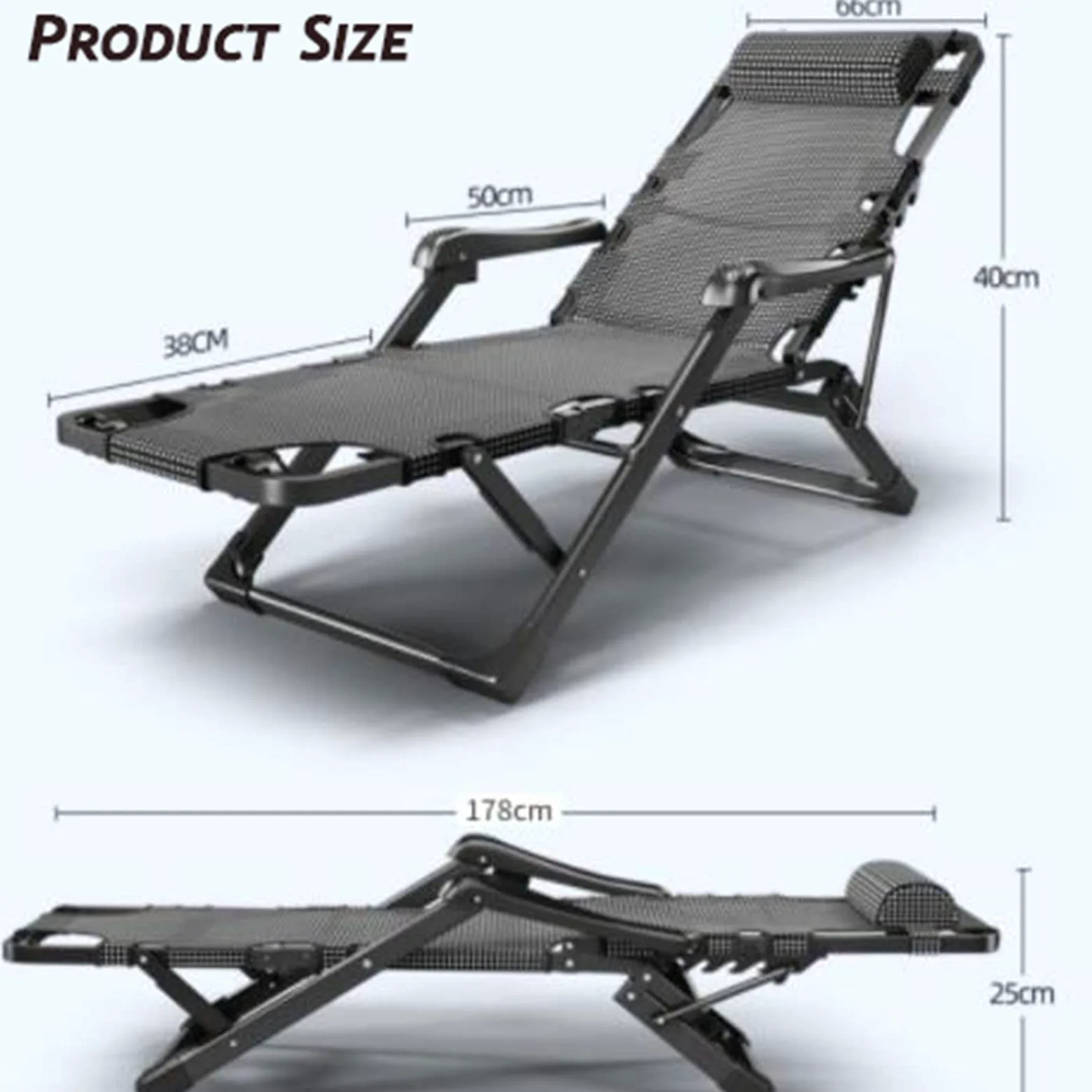 Silla de Gravedad Cero, Silla Extragrande de Gravedad Cero, sillón reclinable con colchón, Ideal para Tomar el Sol, Acampar, Piscina, Playa y Patio, B1