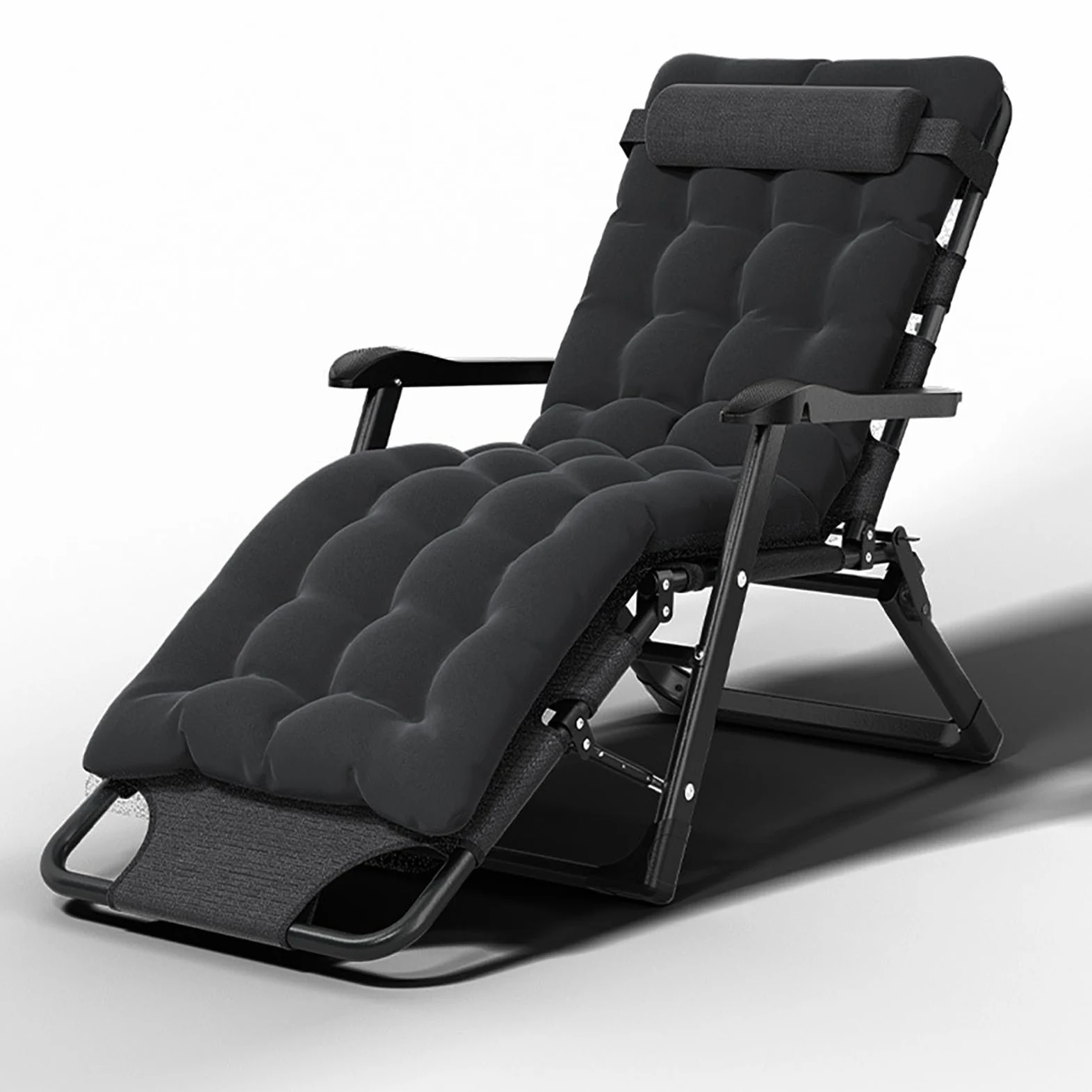 HUHJYUGE Tumbona Plegable Jardin, Ajustable Hamaca Reclinable Plegable Gravedad Cero, Silla Plegable Playa con Reposacabezas, para Exteriores, Playa, Césped, Camping, Piscina