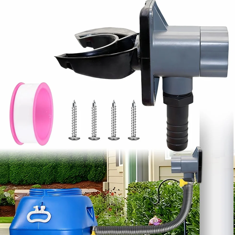 Colector de agua de lluvia para bajantes 70-110 mm, conector tuberías lluvia, techos hasta 80 m²