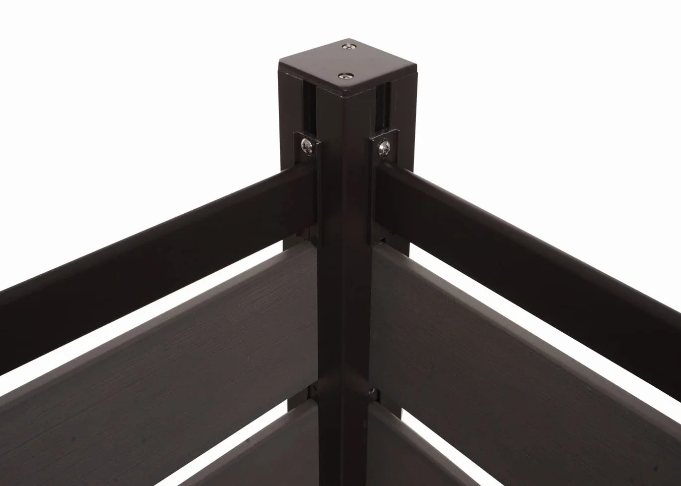 Mendler Valla de cubo de basura aluminio HWC-K57 ampliable Polywood 130x100x6 cm gris