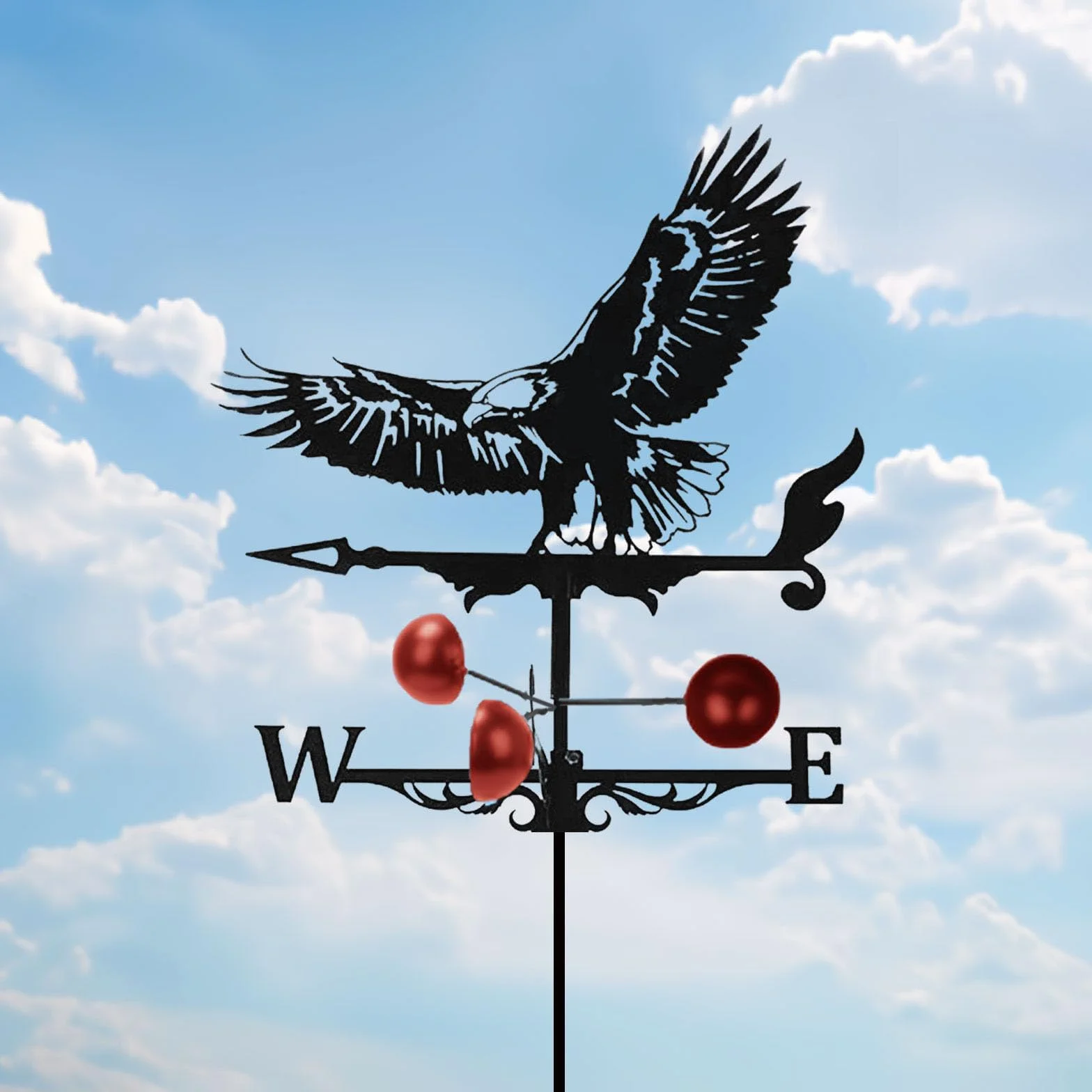 Metal Eagle Weather Vane 3D Roof Mount Outdoor Decor Garden Farm Patio