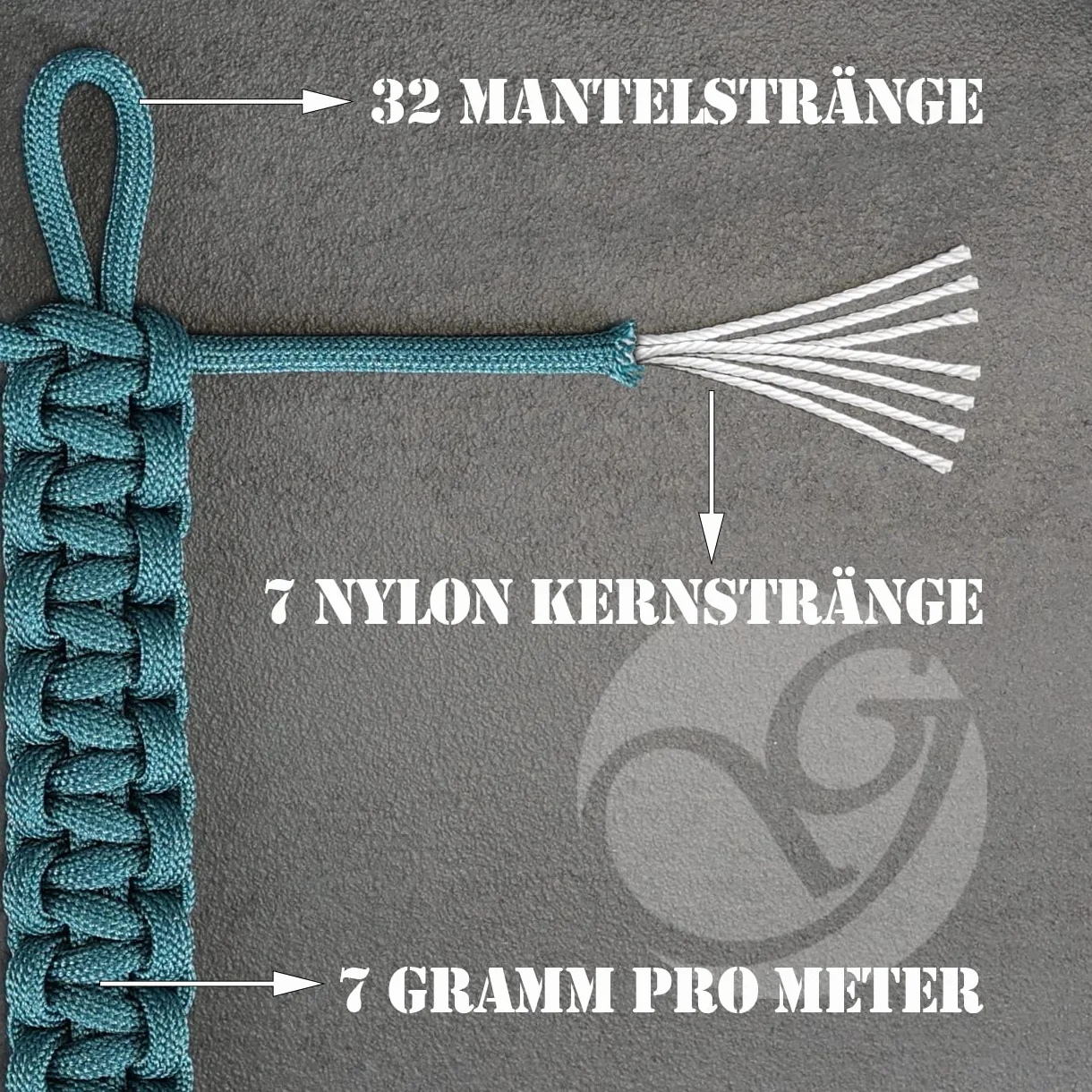 Ganzoo Paracord 550 cordon de supervivencia 4 mm 31 m amarillo y negro 7 hebras interiores cuerda de nylon poliester