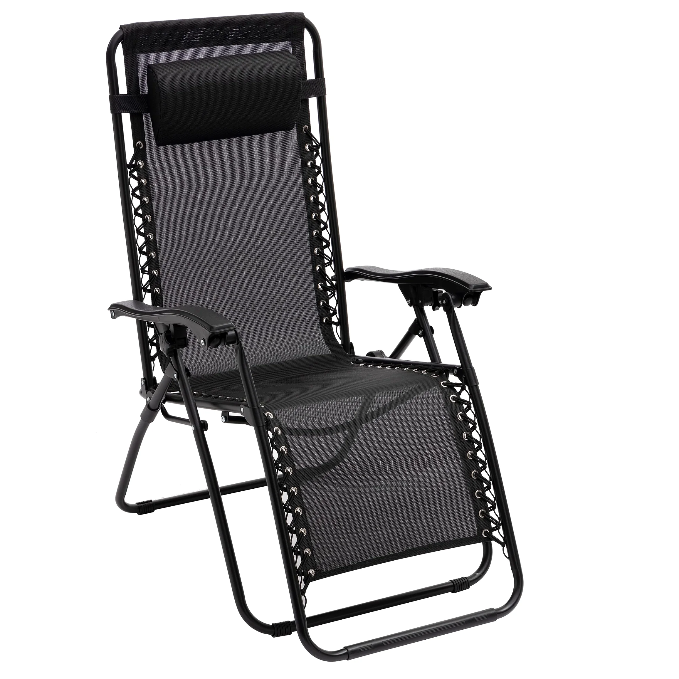 Baroni Home Tumbona Plegable y Reclinable para Jardín y Terraza, Silla Zero Gravity para Playa y Piscina, Tumbonas Relax Cómoda 165x65x113 cm, Gris Antracita
