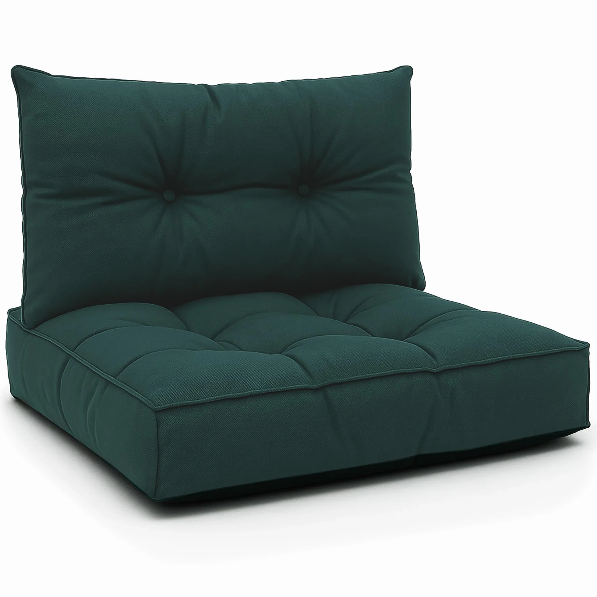 Cojín Lounge Muebles Jardín 60x60 cm Respaldo 40x60 cm Rattan Verde
