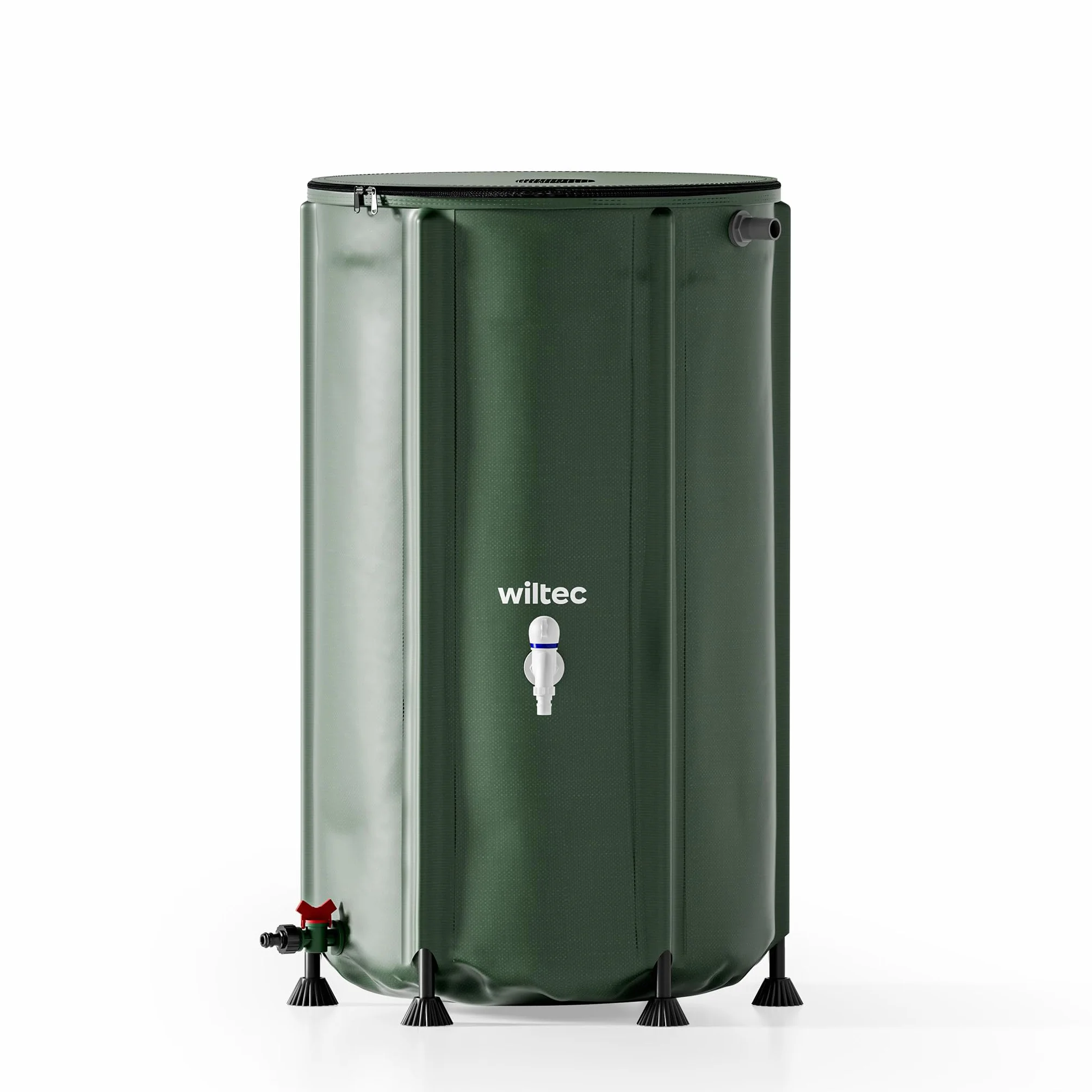 Wiltec Barril de Lluvia Plegable 250 litros PVC Tanque Agua Flexible con Grifo y Tapa