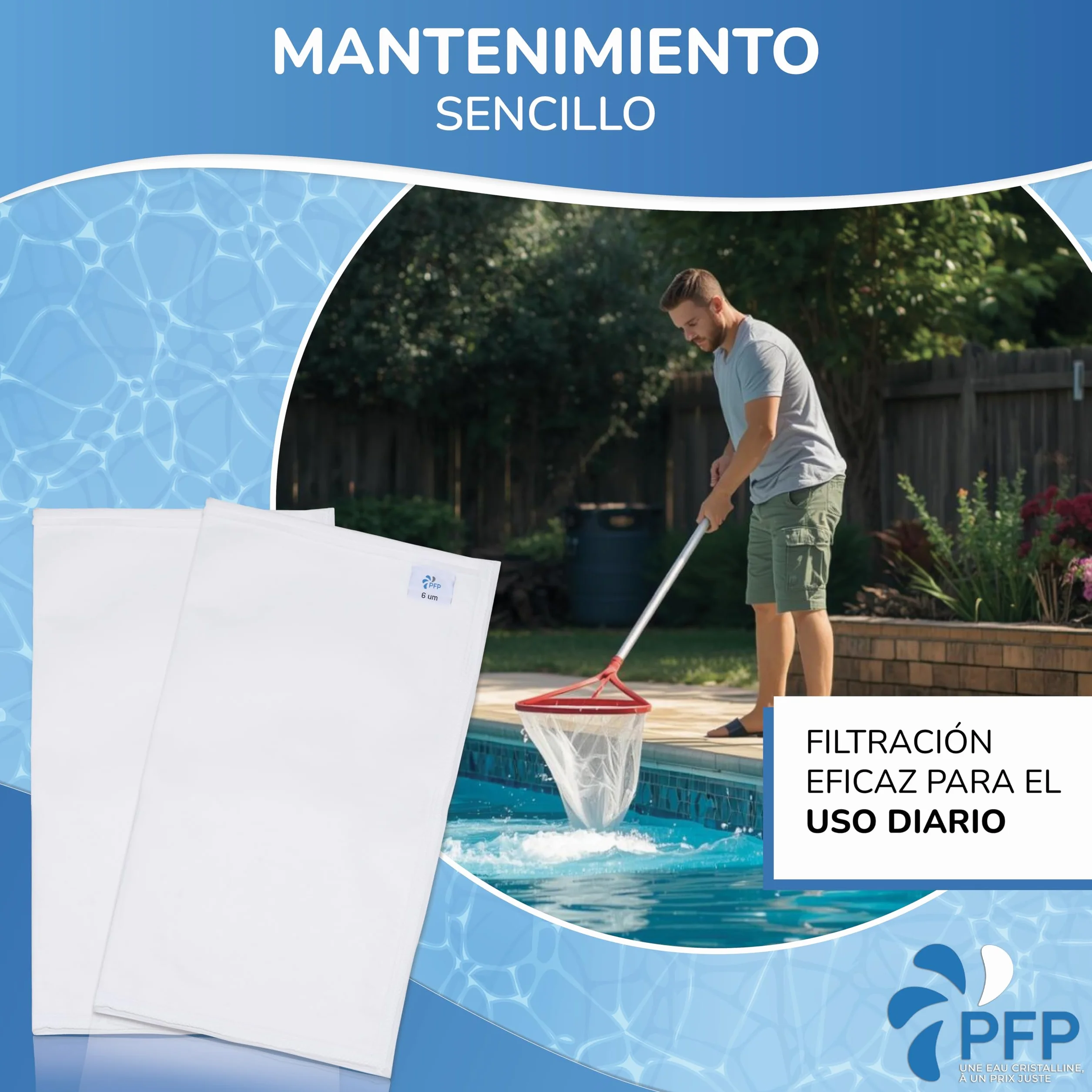 Bolsa filtrante para piscinas Desjoyaux 6 y 15 micras