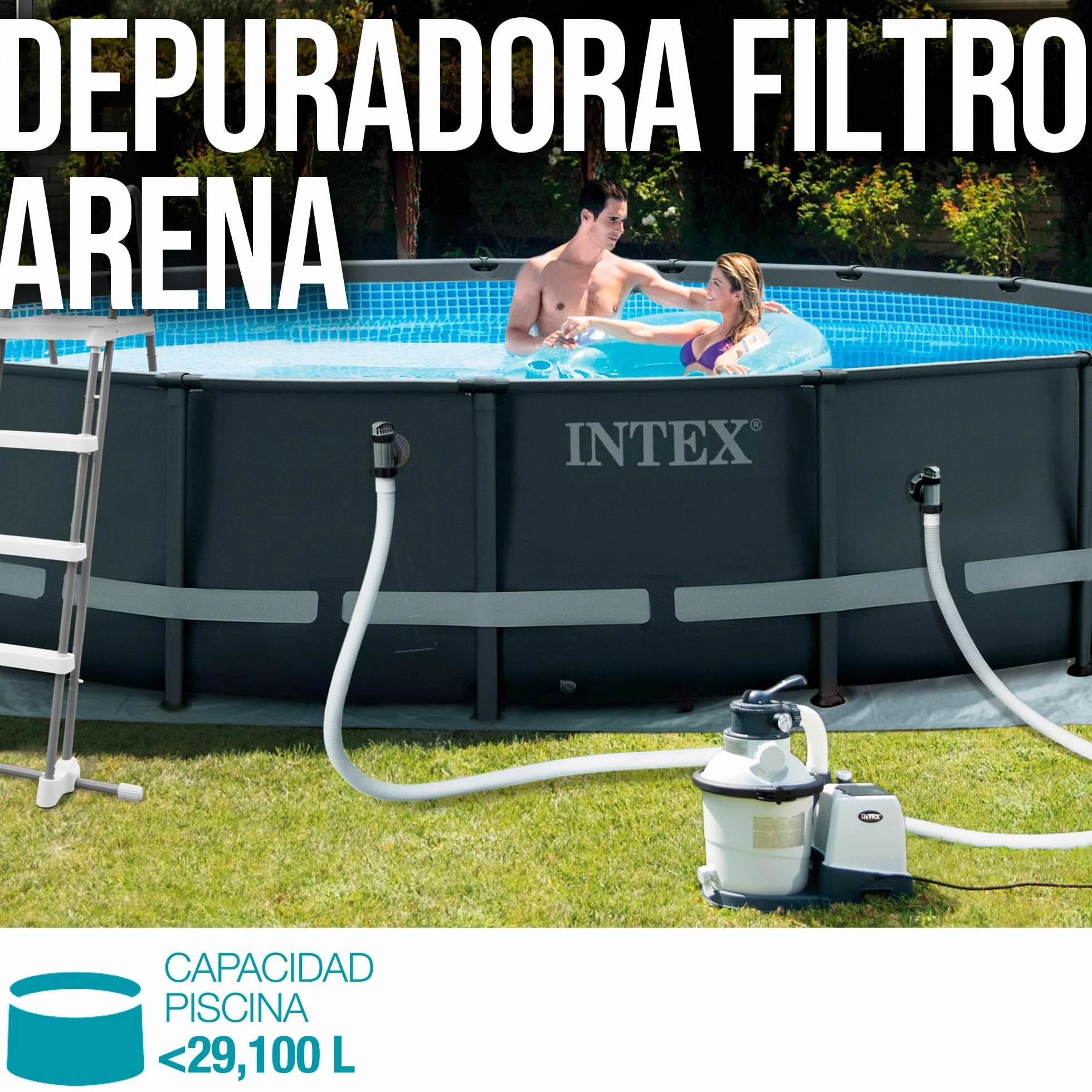 Intex Krystal Clear Depuradora de Arena 5700 L/H Filtro Bomba Piscina 29100 L 6 Funciones