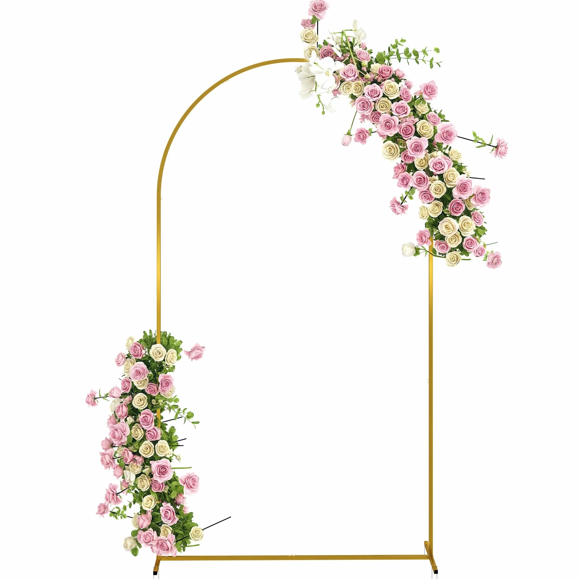 Outsunny Arco de Jardín de Metal 120x40x220 cm Dorado para Rosas Plantas Trepadoras