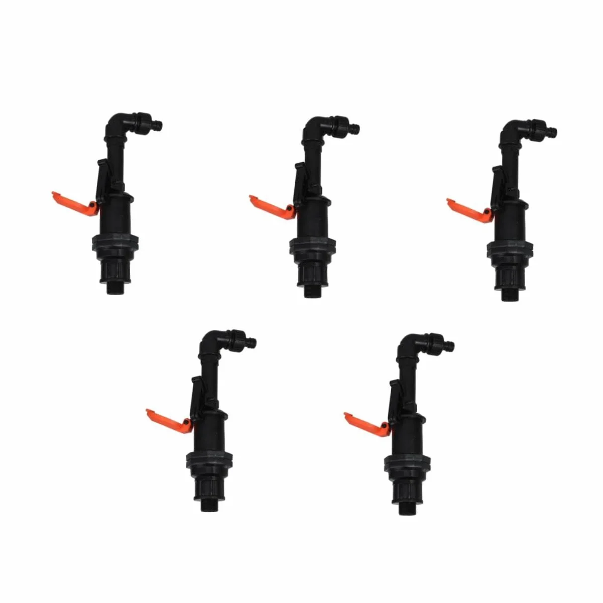 GALPADA 5 Piezas Llave Válvula Acoplamiento Rápido con Mecanismo Seguro y Tapa Protectora para Manguera de Jardín Set Plástico Duradero con Varilla Codo y Conector para Riego Fácil y
