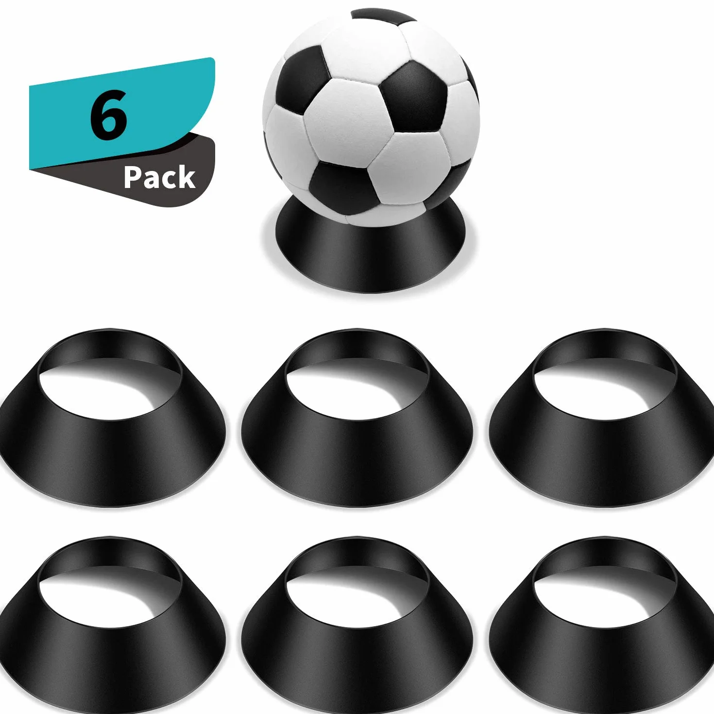 Soportes de Balón Base Pedestal Estante de Exhibición para Baloncesto Fútbol Voleibol Softbol Bolos (Negro)