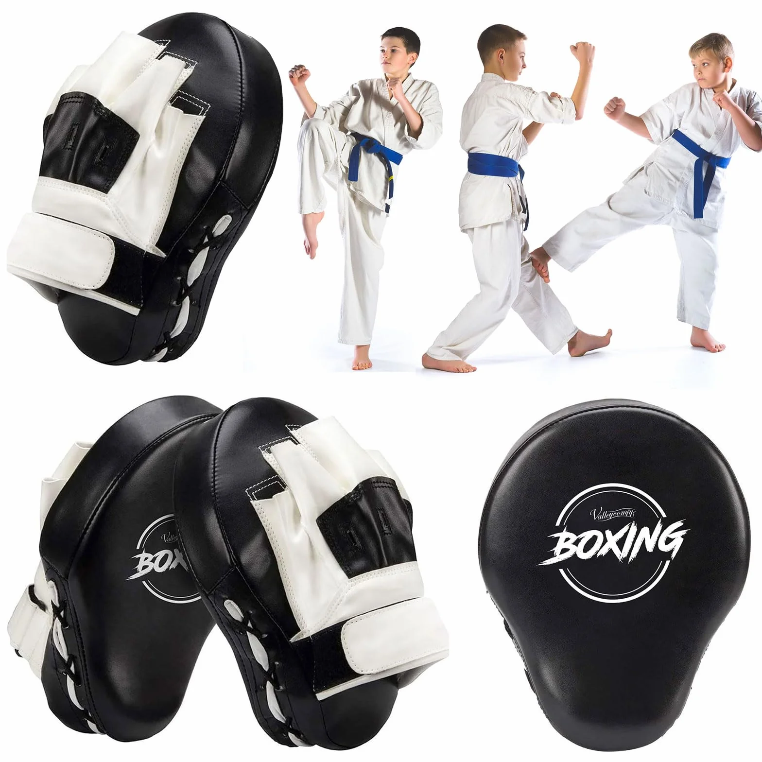 Valleycomfy Manoplas de Boxeo curvadas Piel sintética Entrenamiento