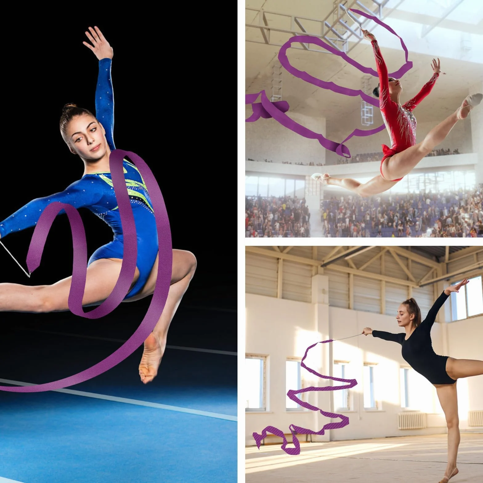 Cintas de Baile 4M Cinta de Gimnasia Rítmica para Niña Ballet Bastón