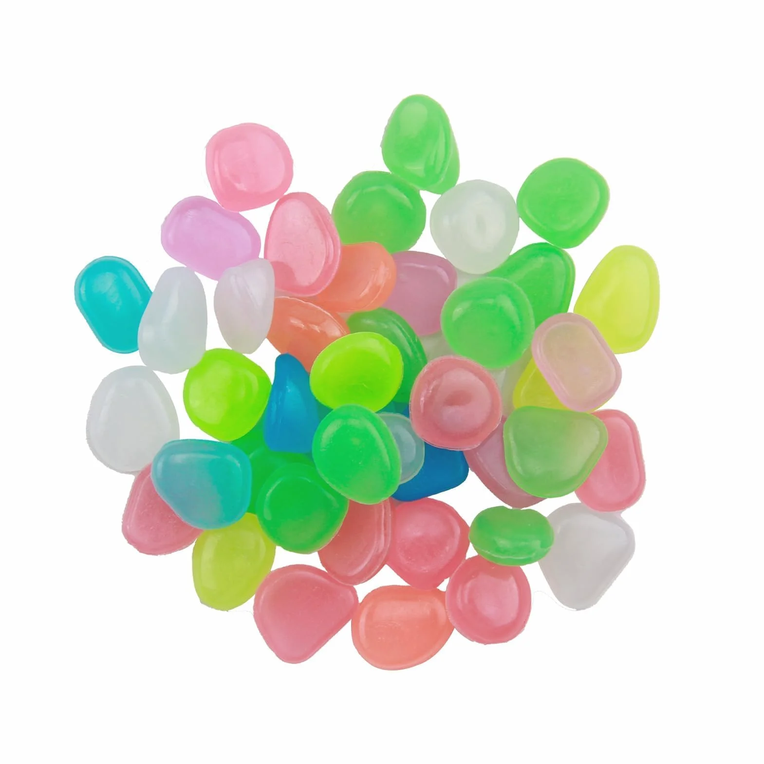 Piedras Luminosas 300 Piezas, Guijarros Decorativos Fluorescentes para Jardin Acuario Macetas